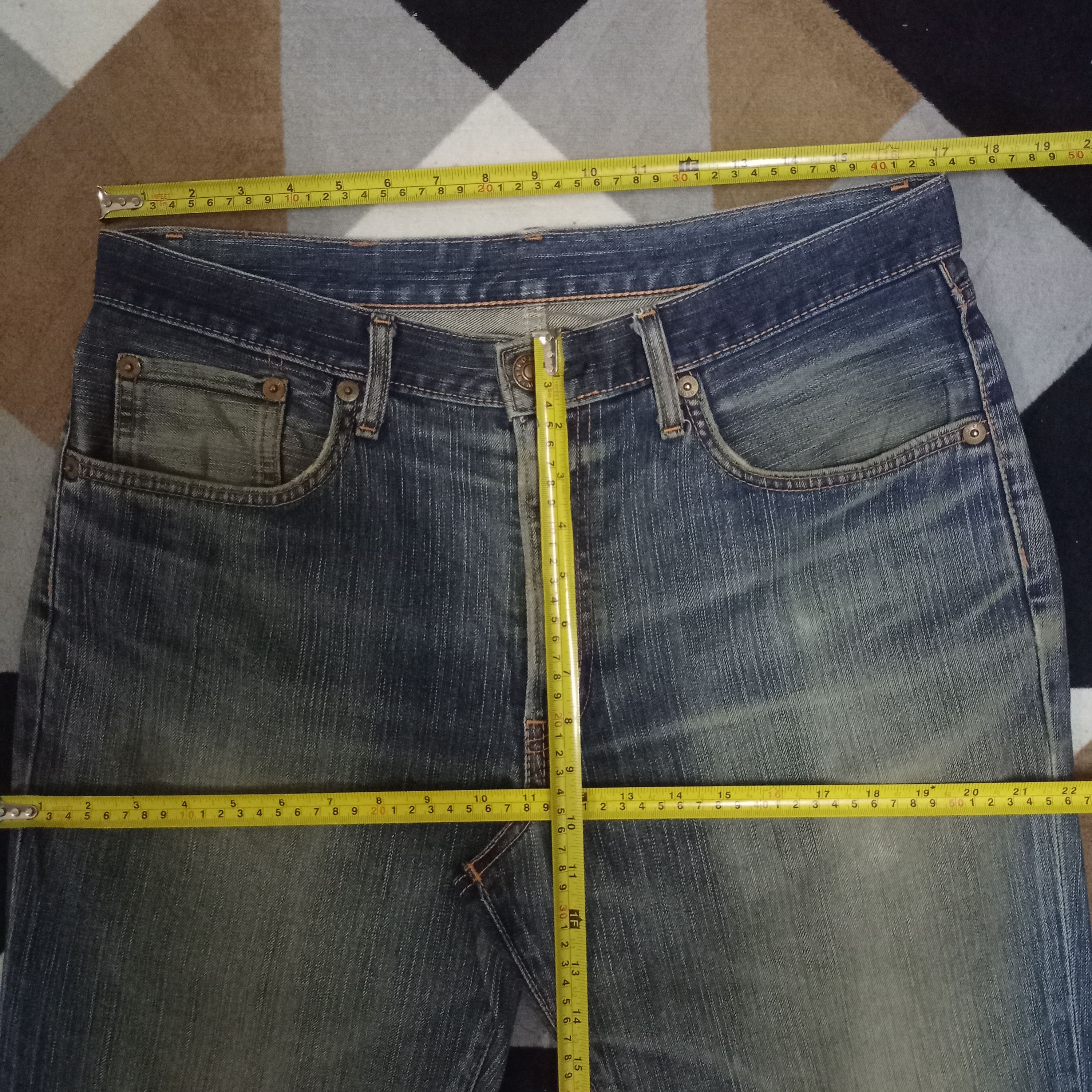 Edwin × Japanese Brand Vintage Japan Edwin 503 Baggy Mud Wash Distressed Jeans Size US 34 / EU 50 - 7 Thumbnail