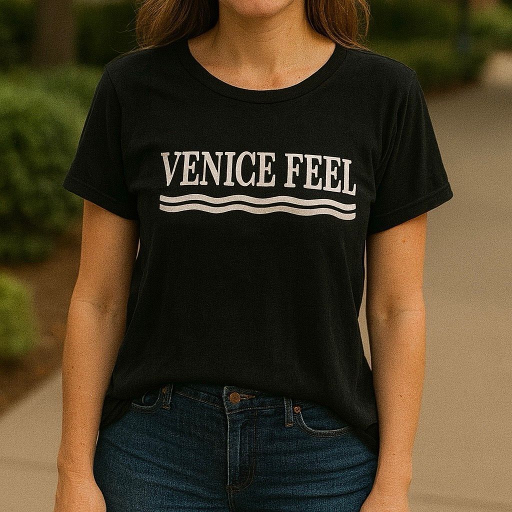 Zara Zara Trafaluc Women’s Black “Venice Feel” Graphic T-Shirt | Size L / US 10 / IT 46 - 4 Thumbnail