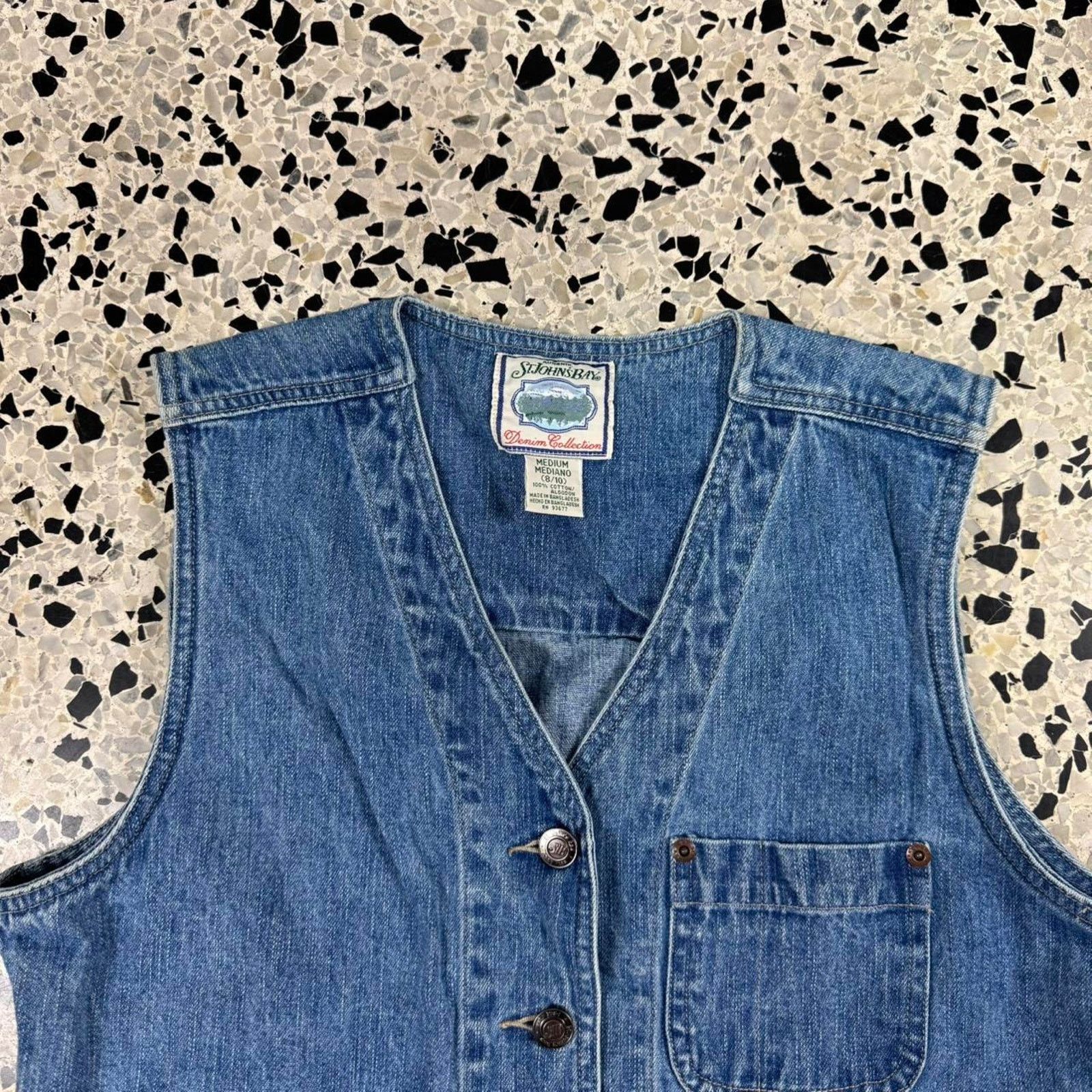 St. Johns Bay × Vintage VINTAGE ST. JOHN’S BAY DENIM VEST: Size US M / EU 48-50 / 2 - 2 Thumbnail