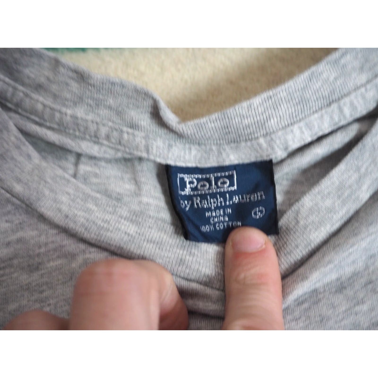 Polo Ralph Lauren VTG 90s Polo Ralph Lauren Stencil Military Logo Heather Gray Tee Shirt Mens L Size US L / EU 52-54 / 3 - 4 Thumbnail