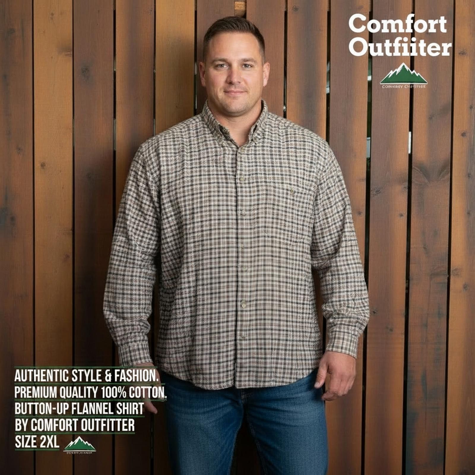Other Comfort Outfitter Men's Button-Up Flannel Shirt 2XL Size US XXL / EU 58 / 5 - 1 Thumbnail