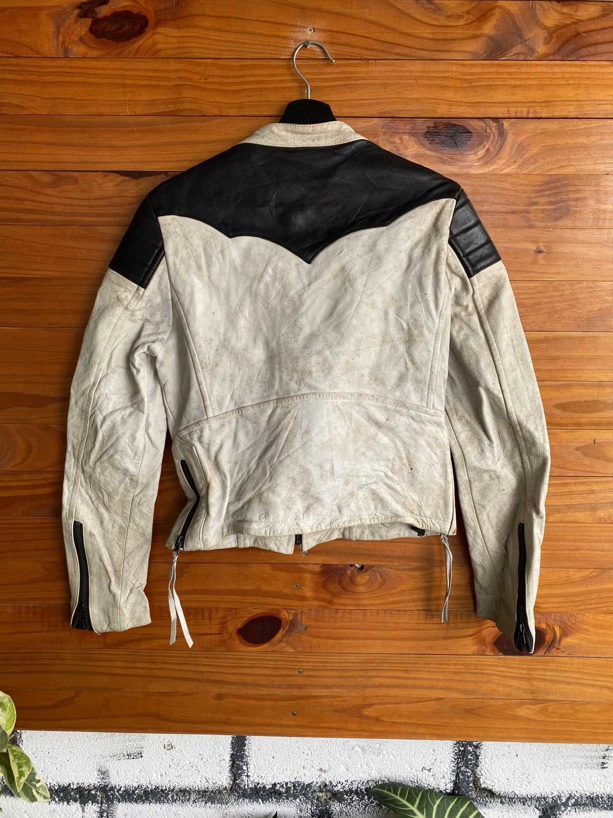 Vintage Rich Master Y2 Leather Motorcycle Cream Black Café Racer Size US S / EU 44-46 / 1 - 11 Thumbnail