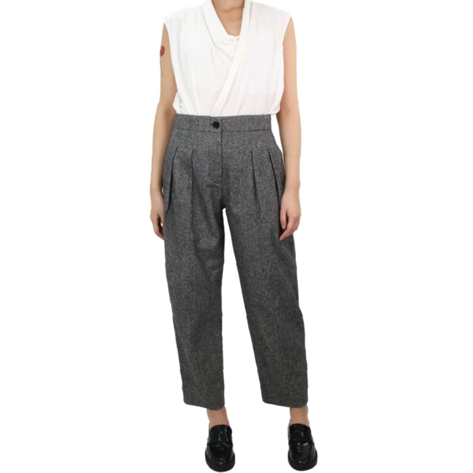 ME+EM VINTAGE ME+EM Grey High Rise Wool Silk Blend Trousers Pants Size 4 Size 27" / US 4 / IT 40 - 2 Thumbnail