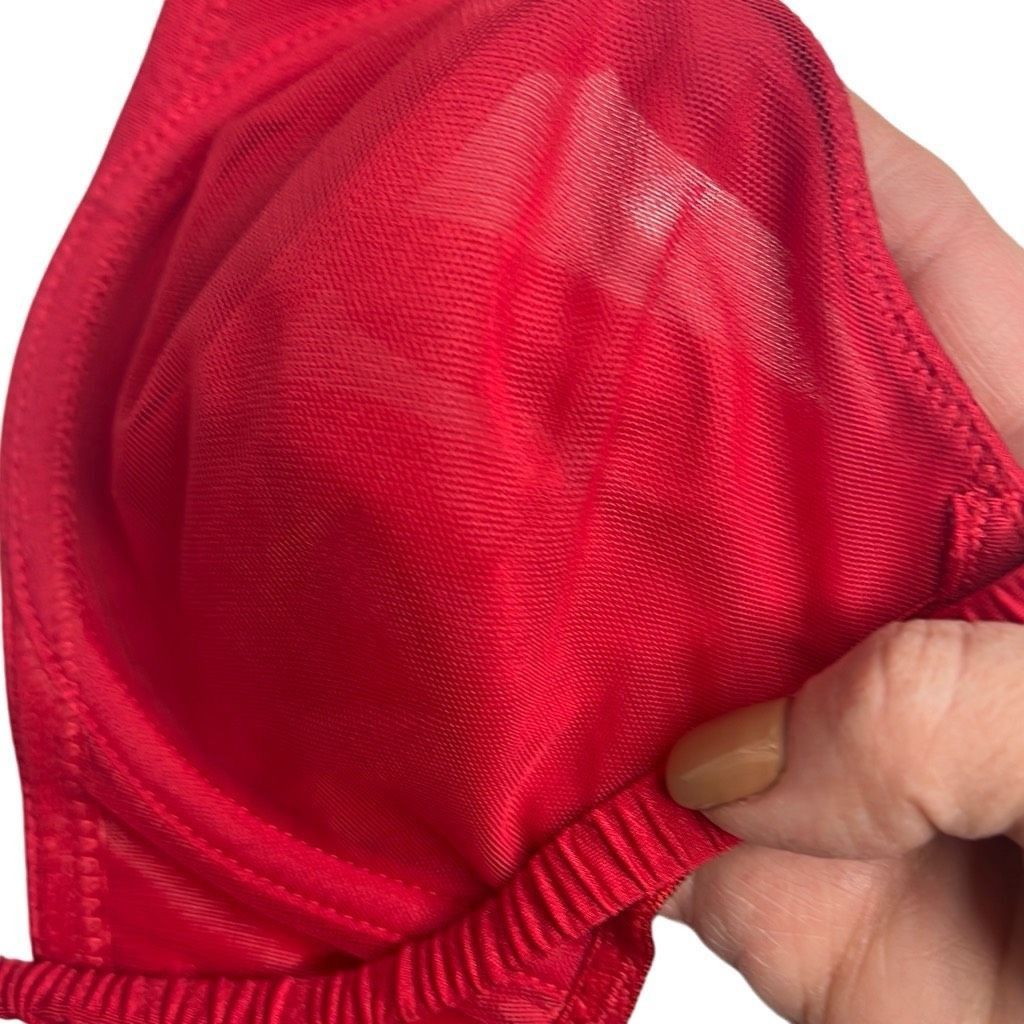 Mademoiselle Non Non ROSY Mademoiselle France Red Luxury Rhinestone Bra NWT 32B Size ONE SIZE - 13 Thumbnail