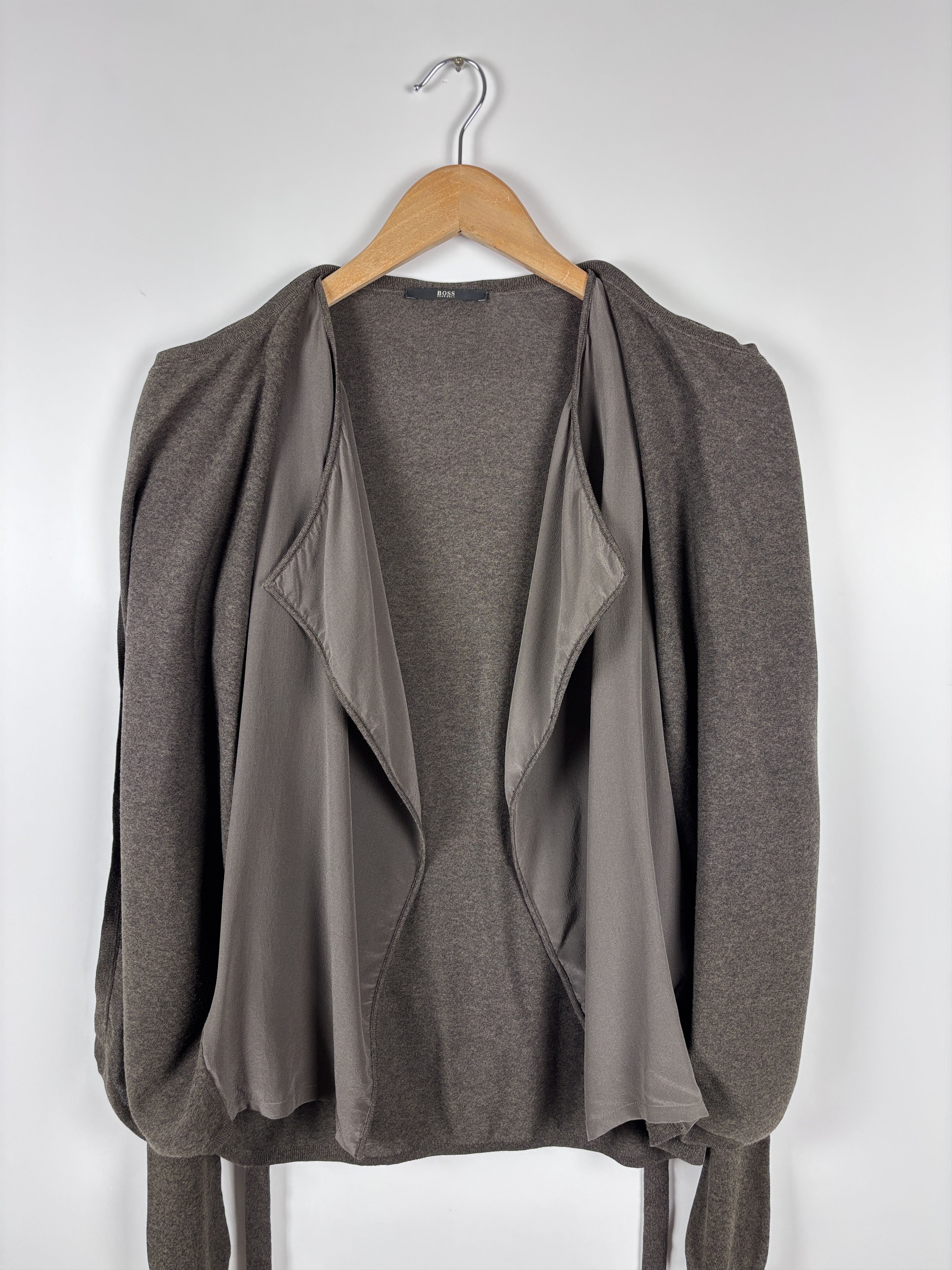 Hugo Boss Womens Hugo Boss Belted Open Cardigan Viscose Cotton Size S Size S / US 4 / IT 40 - 4 Thumbnail