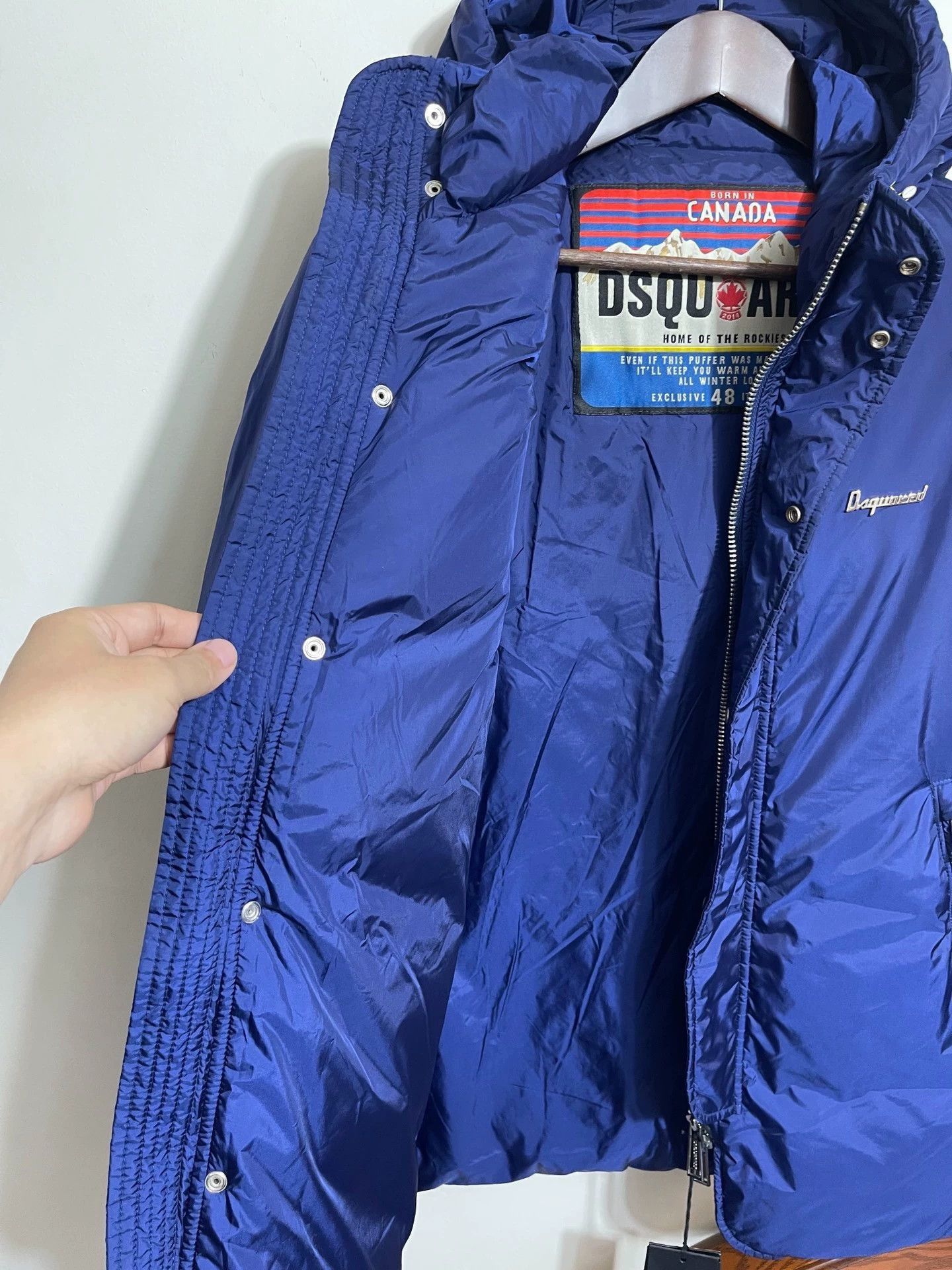 Dsquared2 Blue Hooded Puffer Jacket with Zipper Pockets Size US XXS / EU 40 - 6 Thumbnail