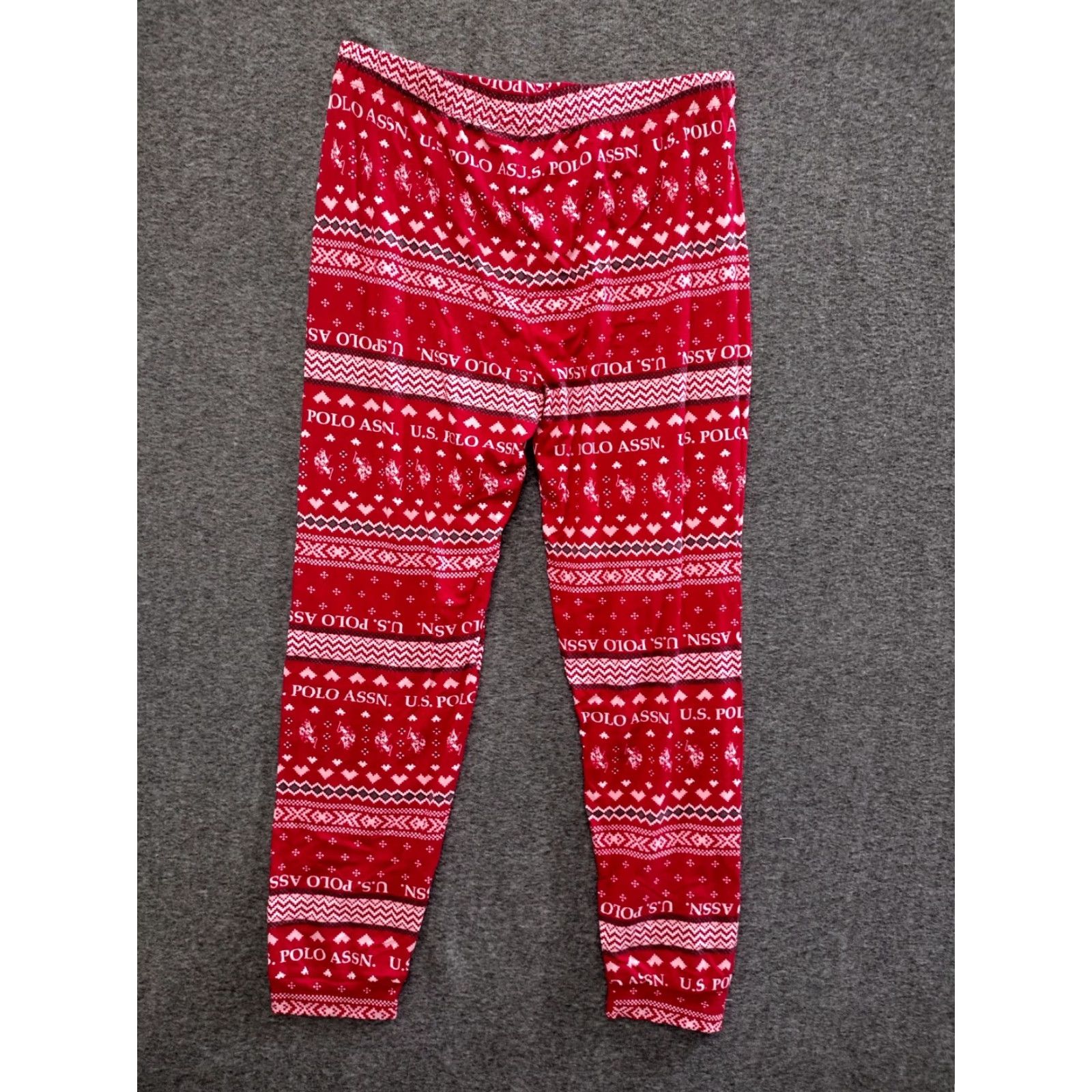 U.S. Polo Assn. U.S. Polo Assn. Women's Red Elastic Waist Sleep Logo Heart Joggers XL Size 40" / US 18 - 7 Thumbnail
