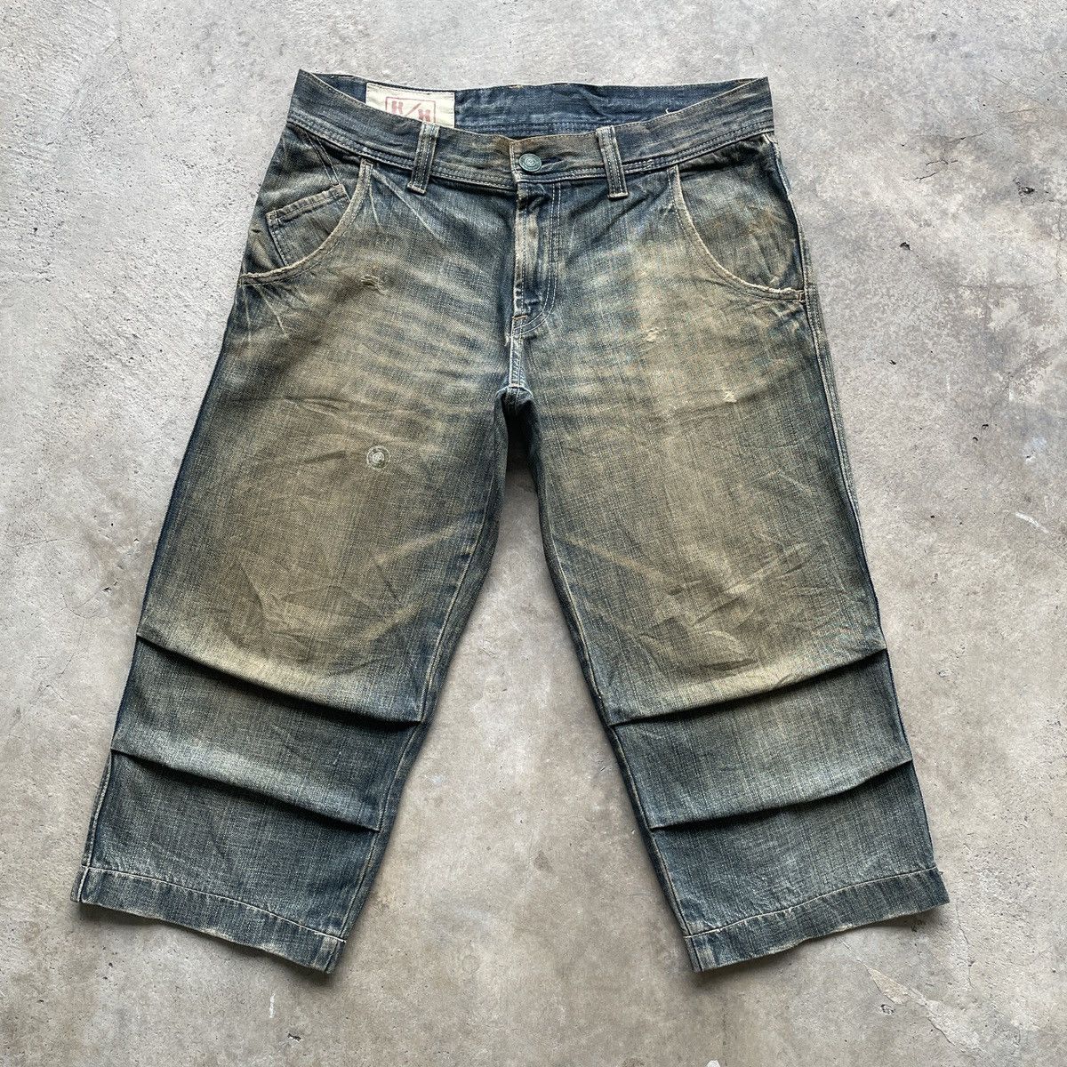 Vintage Japan Rush Hour Rusty Wash Cropped Jeans Pants W34