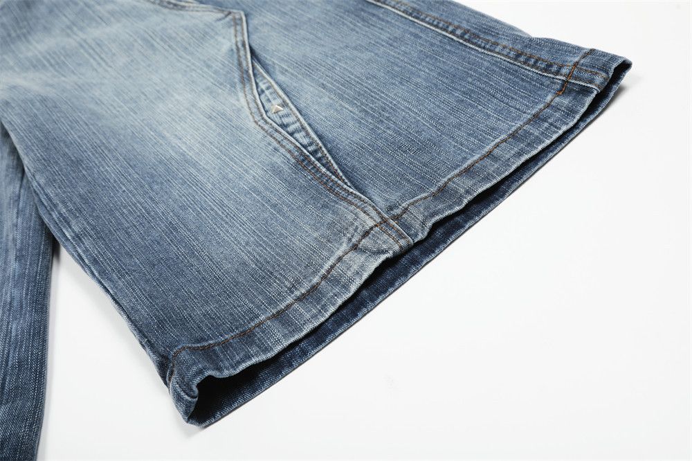 Japanese Brand × Jean Men's loose street washed straight rivet denim shorts Size US 32 / EU 48 - 6 Thumbnail