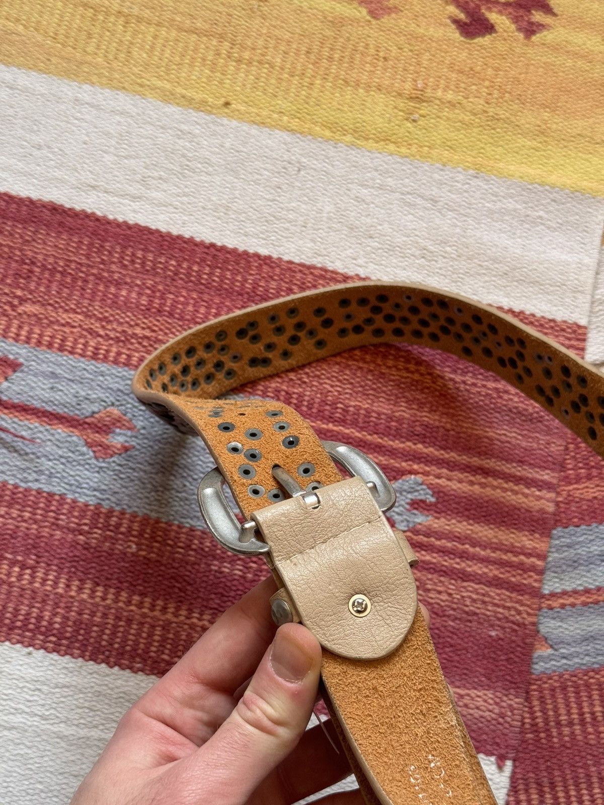 Genuine Leather Vintage Women’s 00’s y2k Genuine Leather Japanese Belt Size ONE SIZE - 6 Thumbnail