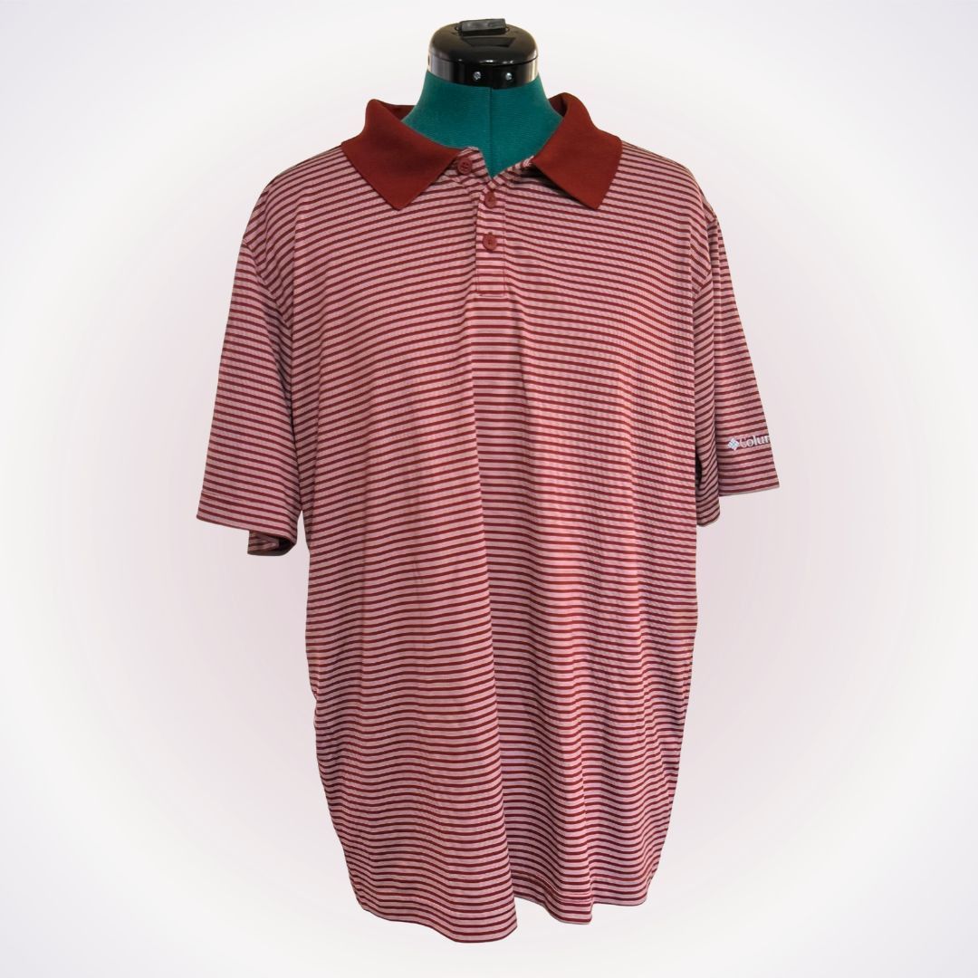 Columbia Columbia Sportswear Burgundy Striped Polo | Sz L Size US L / EU 52-54 / 3 - 1 Thumbnail