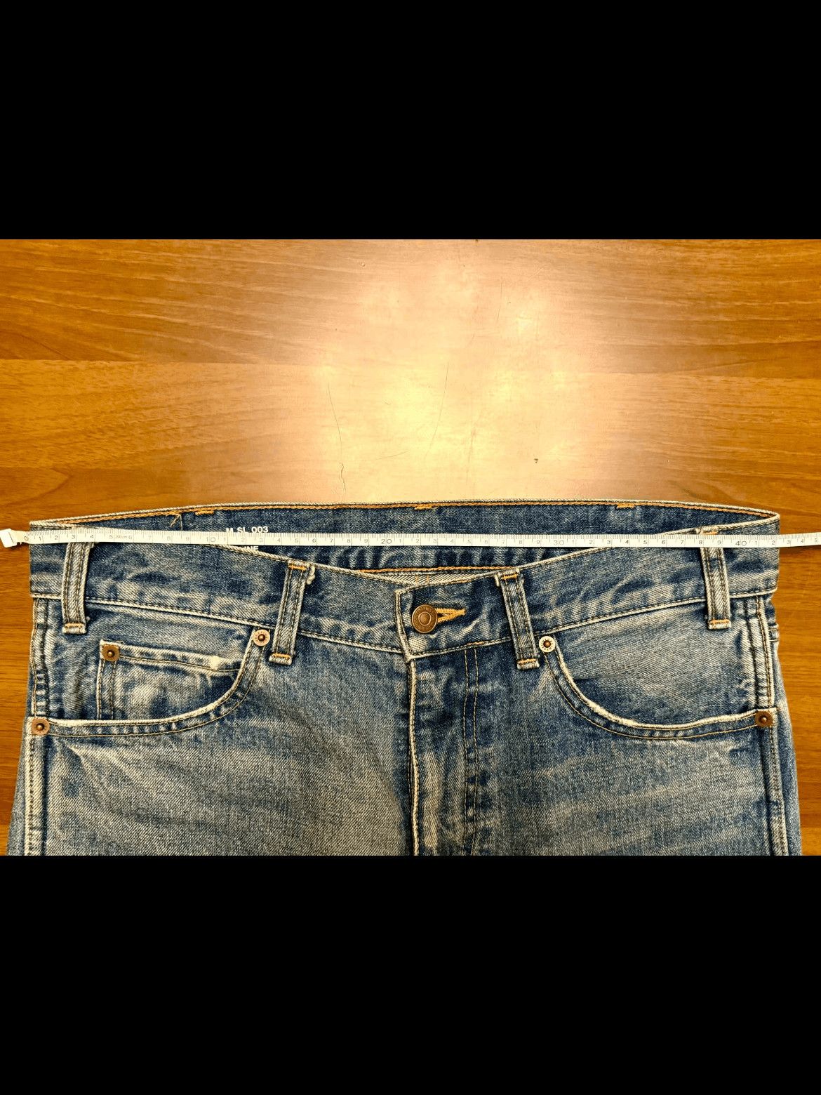 Celine Celine 19SS Distressed Cut Straight Lag Denim Size US 31 - 6 Thumbnail