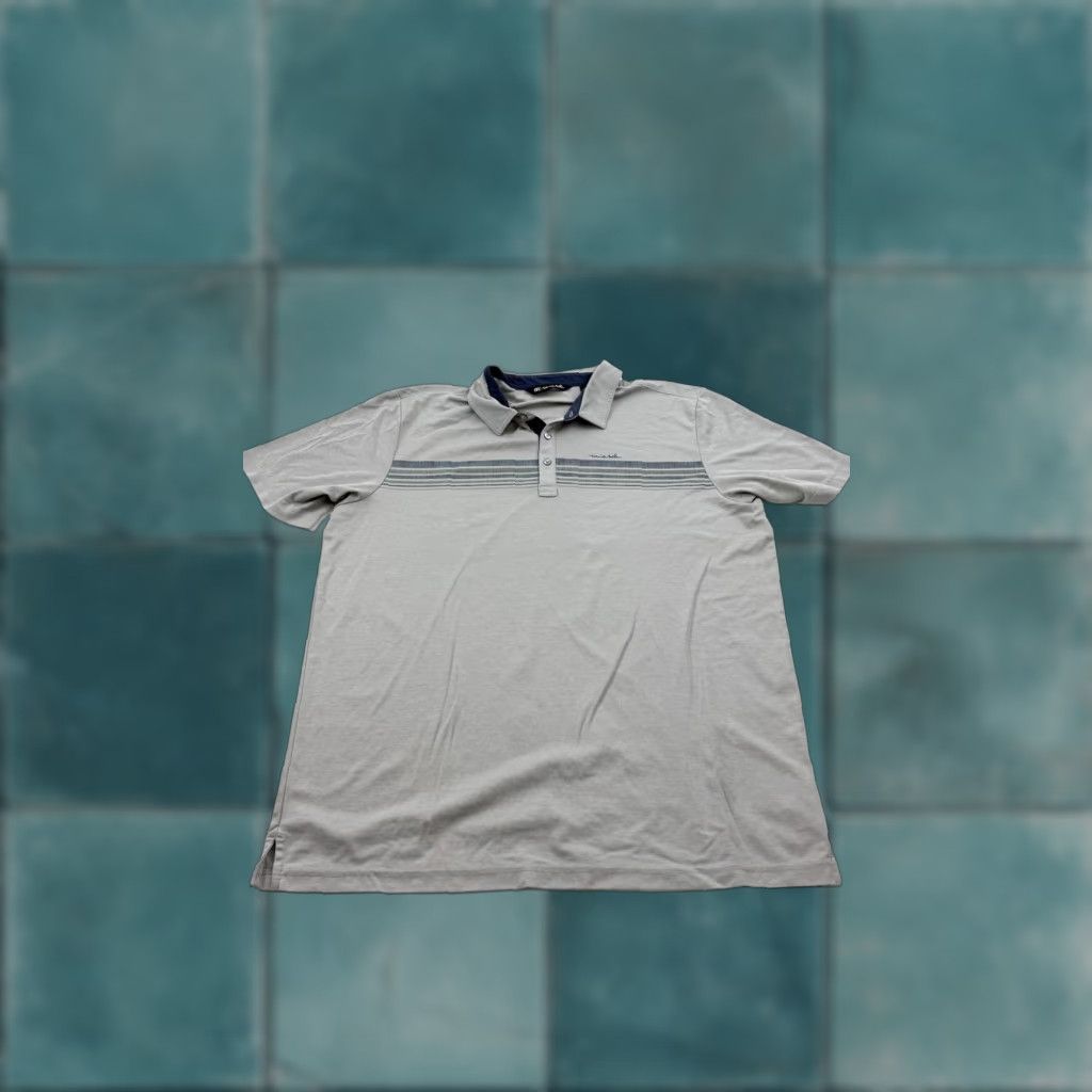 TravisMathew TravisMathew Polo Shirt Mens L Golf Performance Striped Gray Blue Classic Size US L / EU 52-54 / 3 - 1 Thumbnail