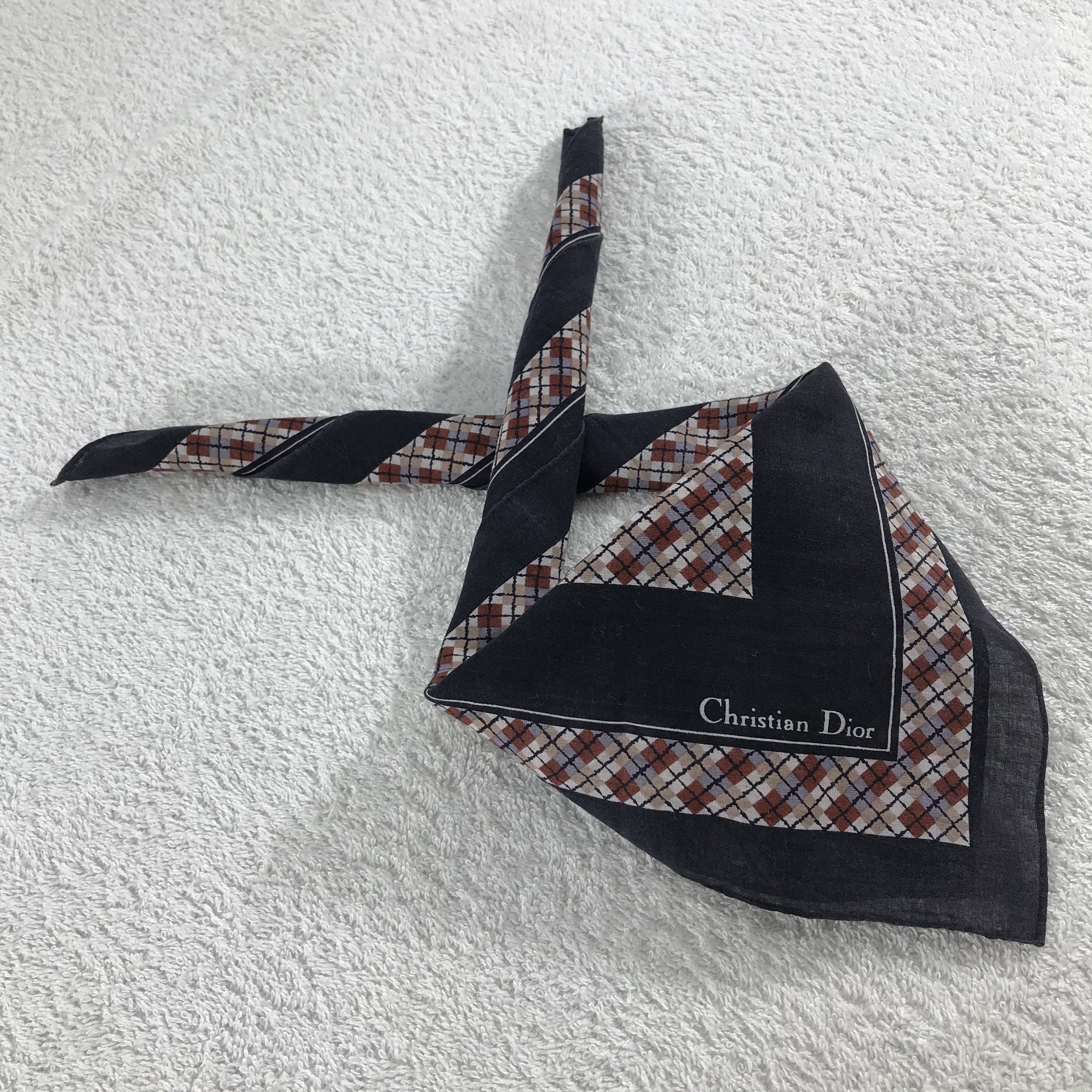 Christian Dior Monsieur × Vintage Christian Dior Bandana / Handkerchief / Neckerchief - S118 Size ONE SIZE - 4 Thumbnail