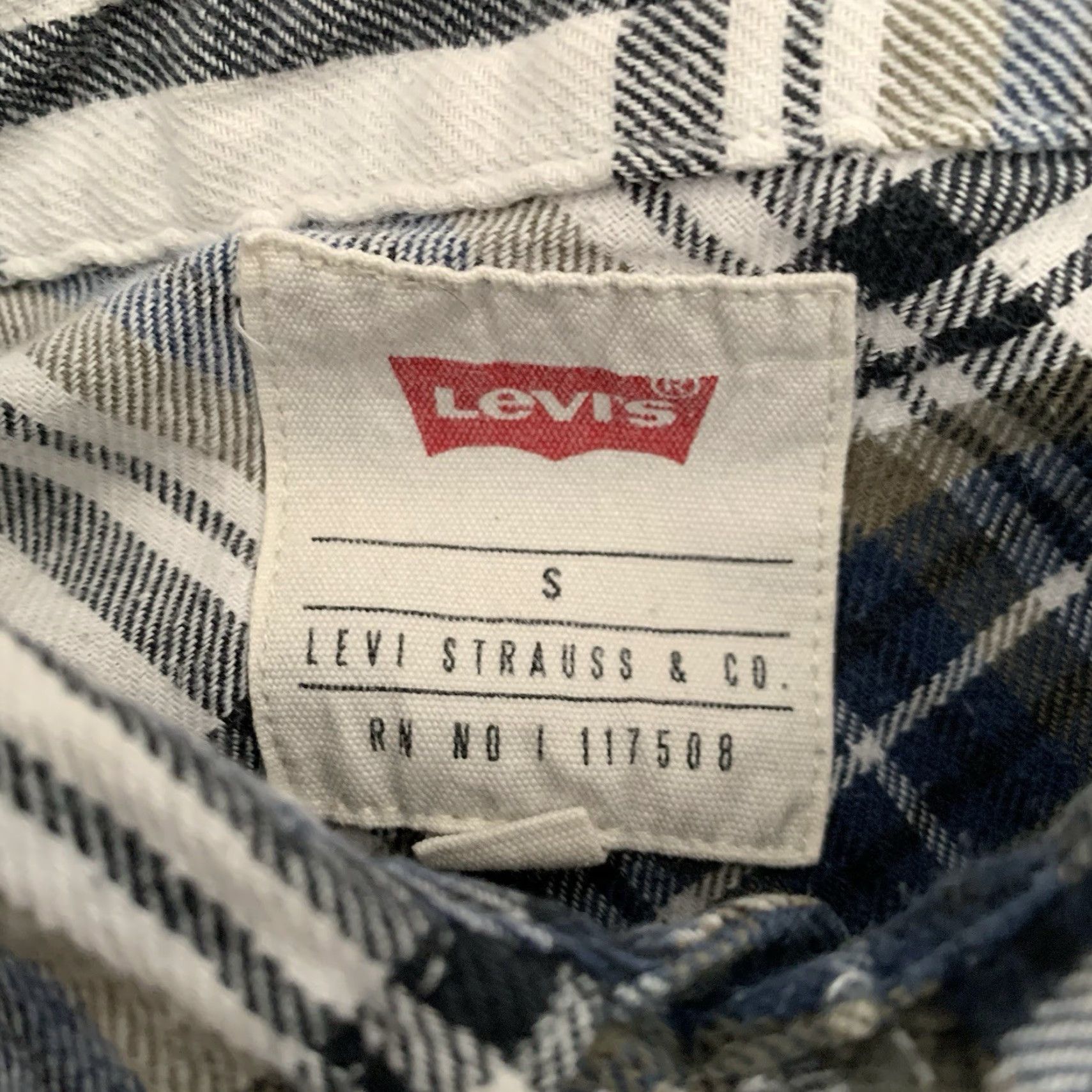Levi's Levi’s Shirt Men Small Plaid Button-Up 100% Cotton Pockets Beige Flannel Casual Western 90s? (Oops) Size US S / EU 44-46 / 1 - 2 Thumbnail