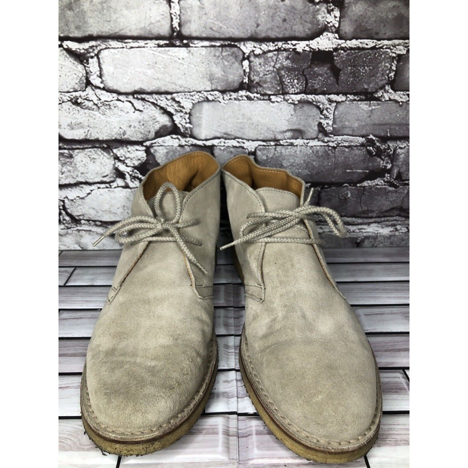 Barneys New York Barneys New York Beige Suede Leather Chukka Casual Lace Boot Size US 12 / EU 45 - 17 Thumbnail
