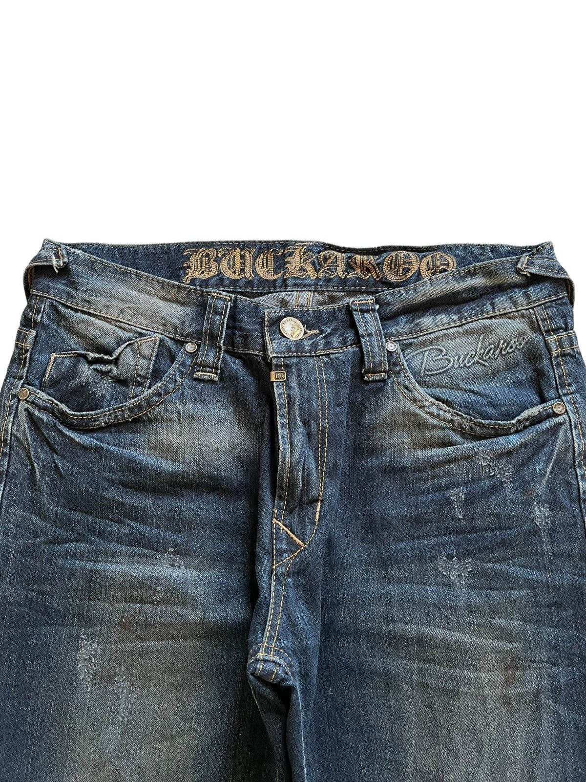 Japanese Brand Vintage Buckaroo Indigo Mud Wash Mudmax Loose Jeans Size US 32 / EU 48 - 4 Thumbnail