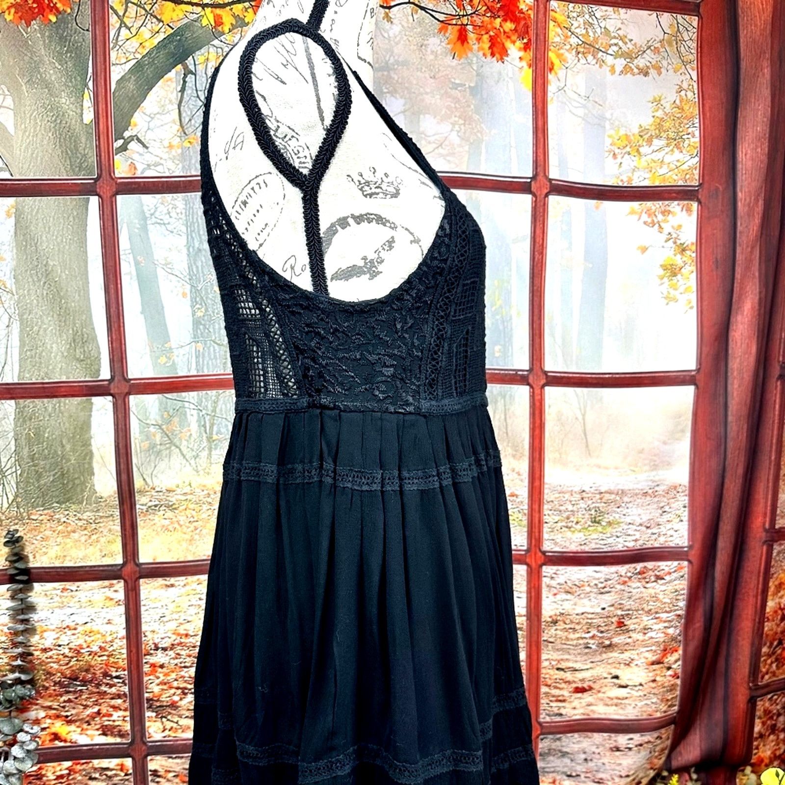 Free People Free People Emily Crocheted Illusion Little Black Dress S Size S / US 4 / IT 40 - 10 Thumbnail