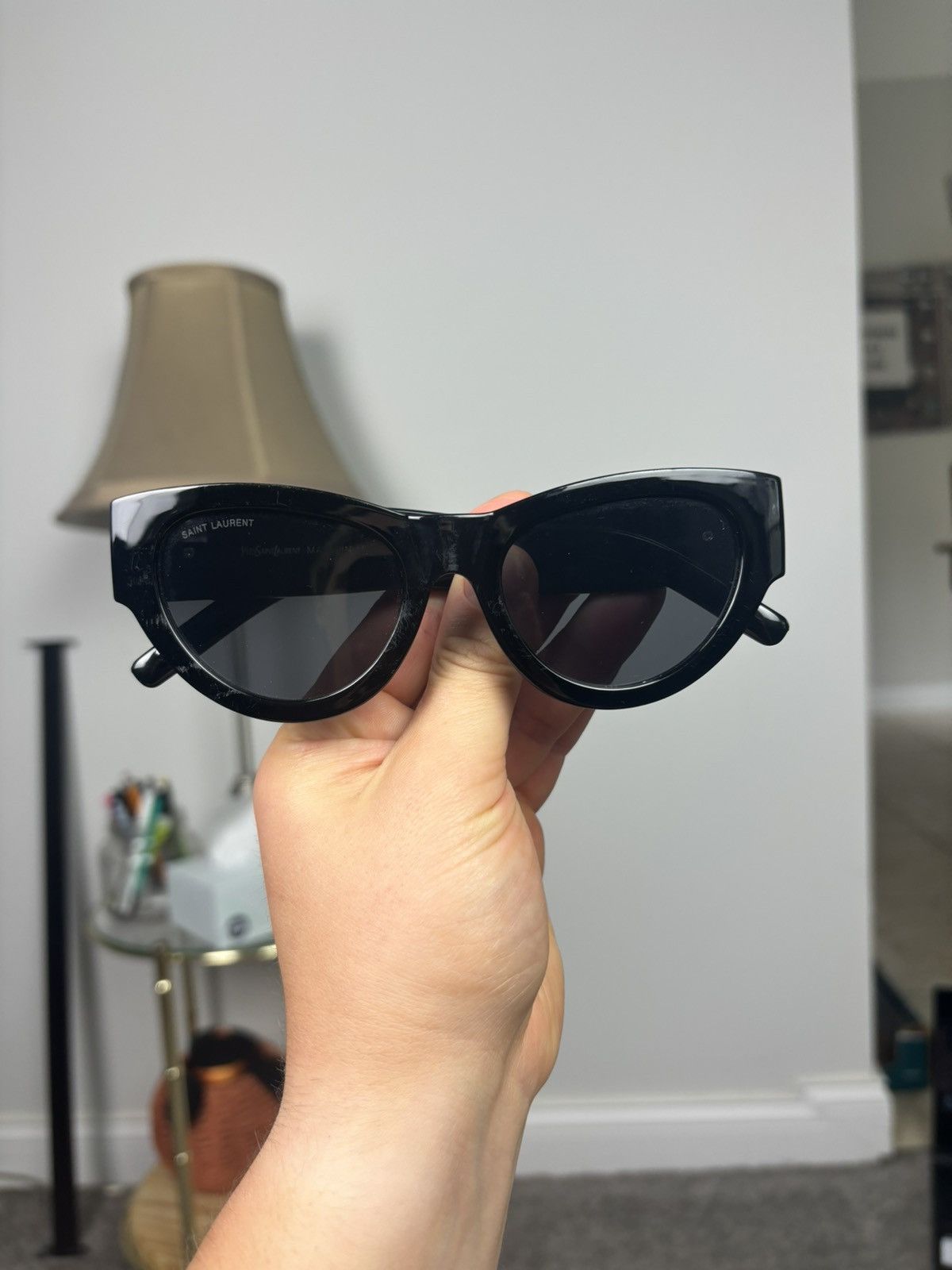 Yves Saint Laurent Saint Laurent Sunglasses SL M94 001 Shiny Black Frame Lens Size ONE SIZE - 13 Thumbnail