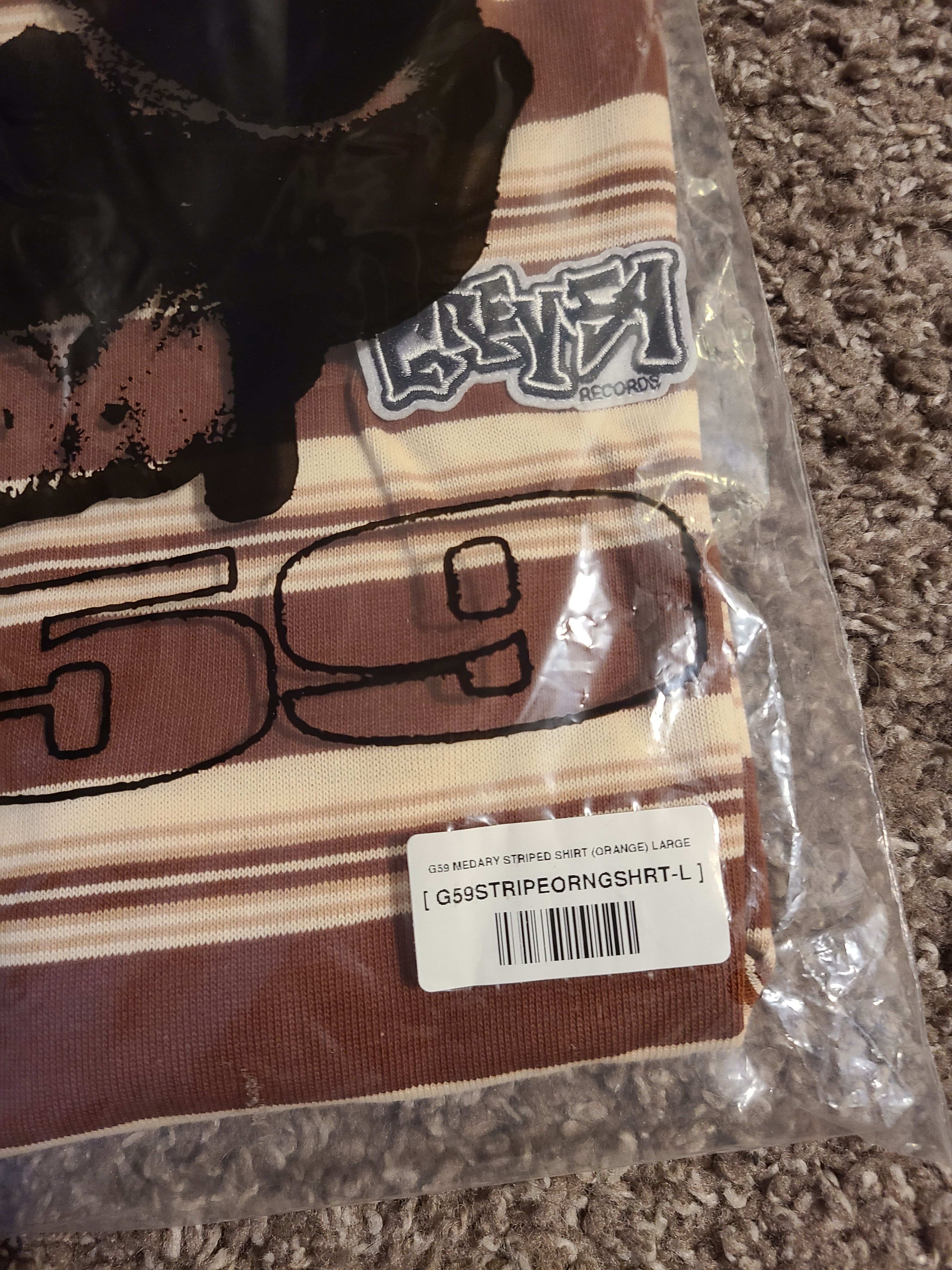 G59 Records G59 Striped Shirt - Orange Size US L / EU 52-54 / 3 - 3 Thumbnail