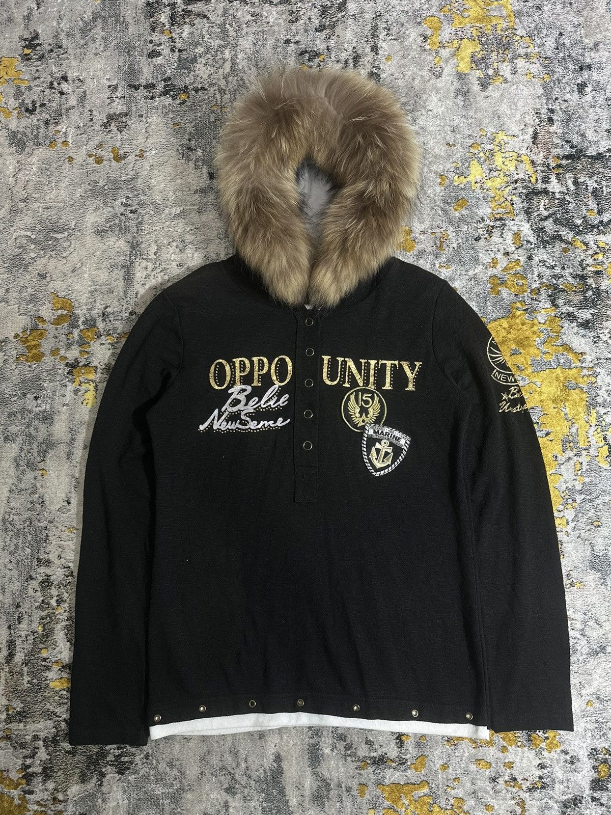 Beauty Beast FUR HOODIE STUDDED DOUBLE LAYER NEW SENSE I6W9 LGB STYLE Size US M / EU 48-50 / 2 - 1 Thumbnail