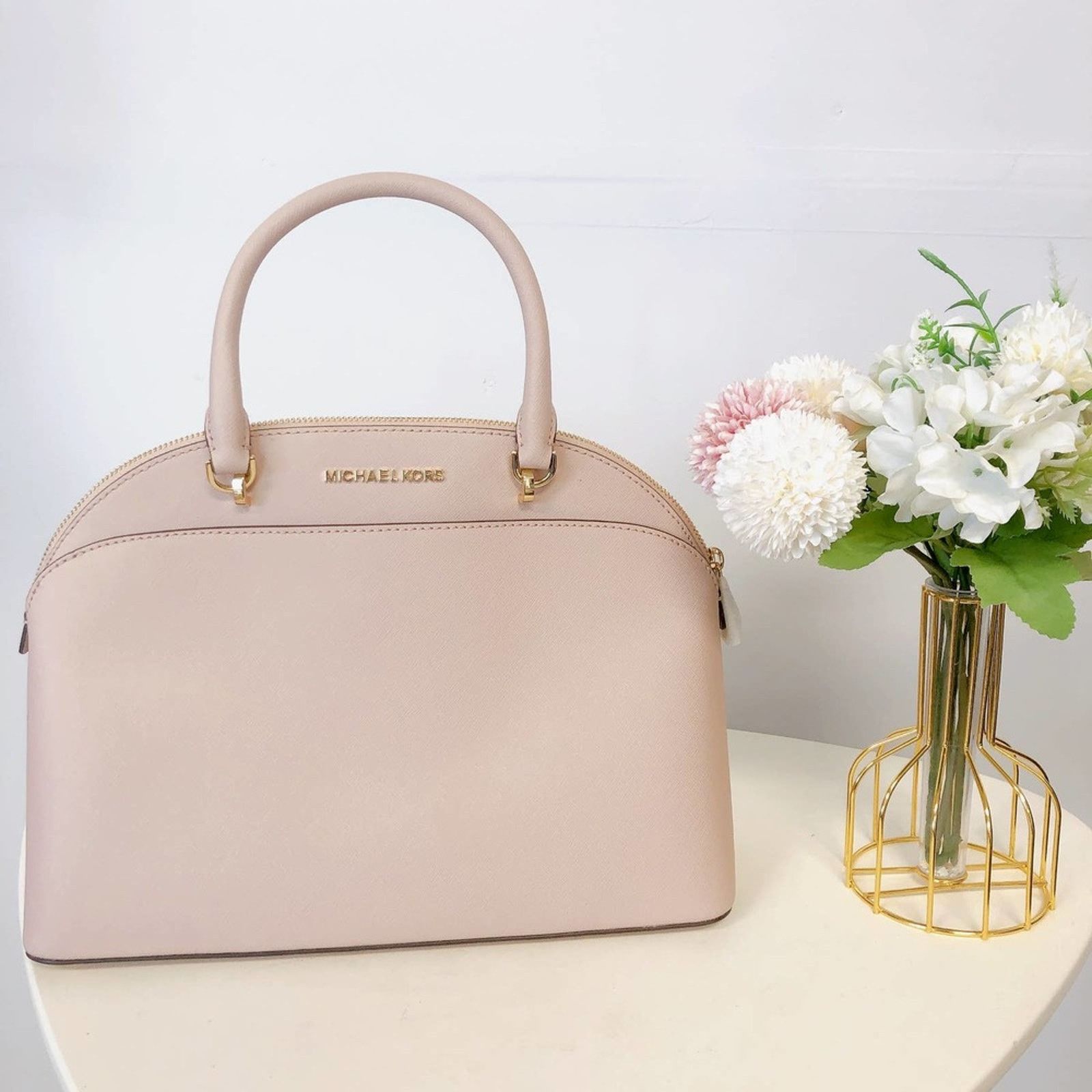 Michael Kors MICHAEL KORS 35H7GY3S3L Emmy LG Saffiano Leather Dome BALLET Size ONE SIZE - 3 Thumbnail