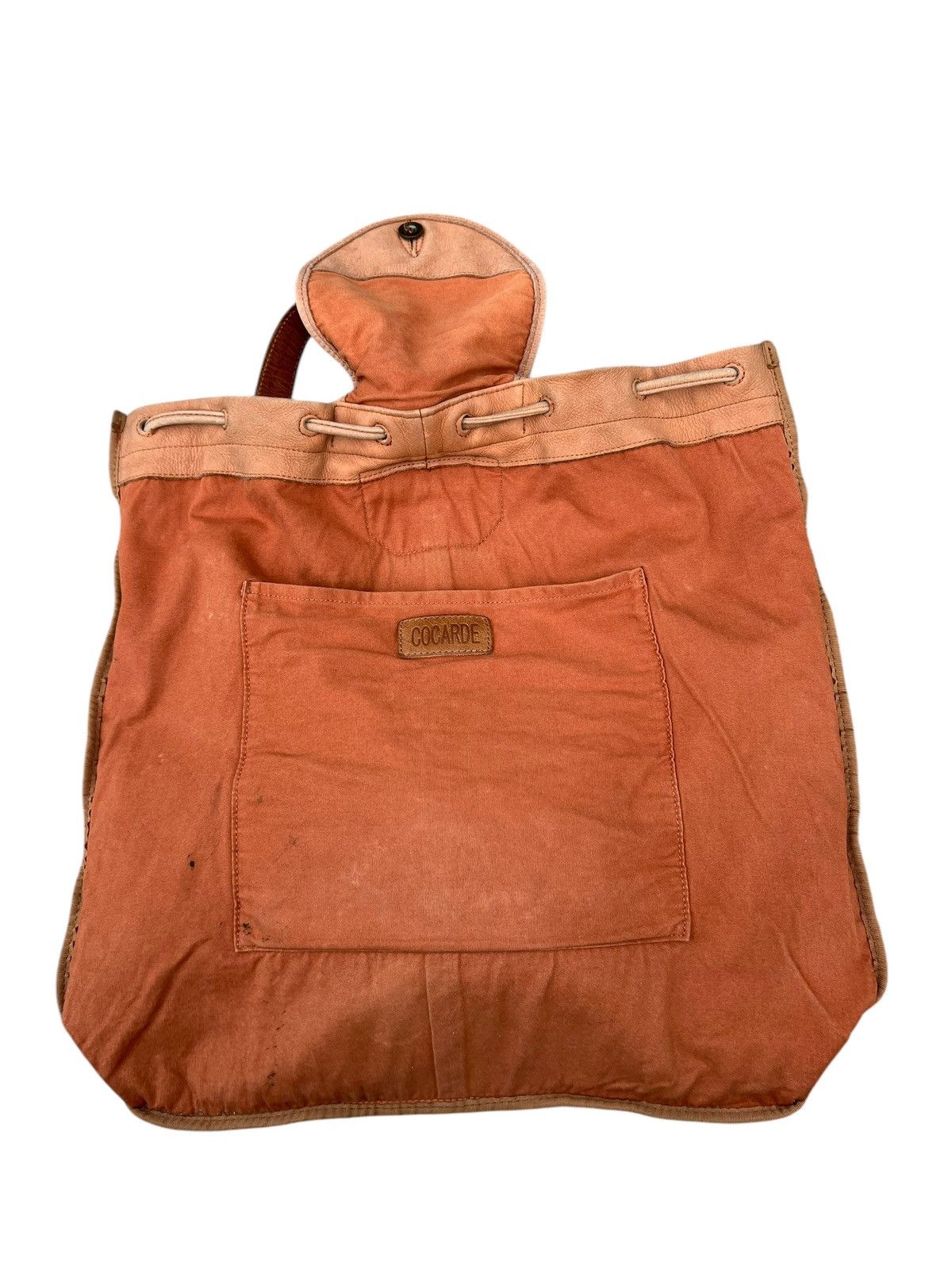 Leather Vintage COCARDE Japan Faded Patina Leather Backpack Bag Size ONE SIZE - 21 Thumbnail