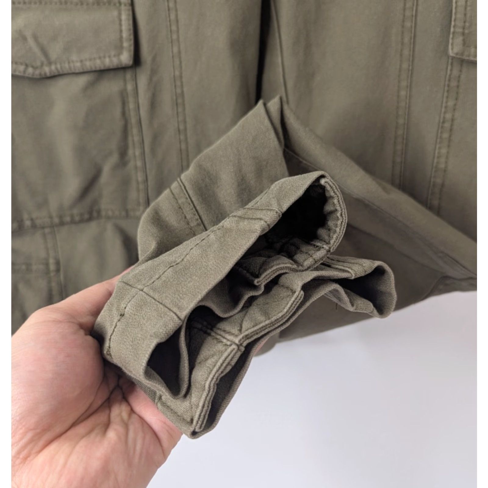 Vintage Derek Lam 10 Crosby Cargo Pants Womens 2 Green Utility Fatigue Military City Quiet Luxury Cargo Pockets Stretch Tailored Regular Tapered Size 26" / US 2 / IT 38 - 4 Thumbnail