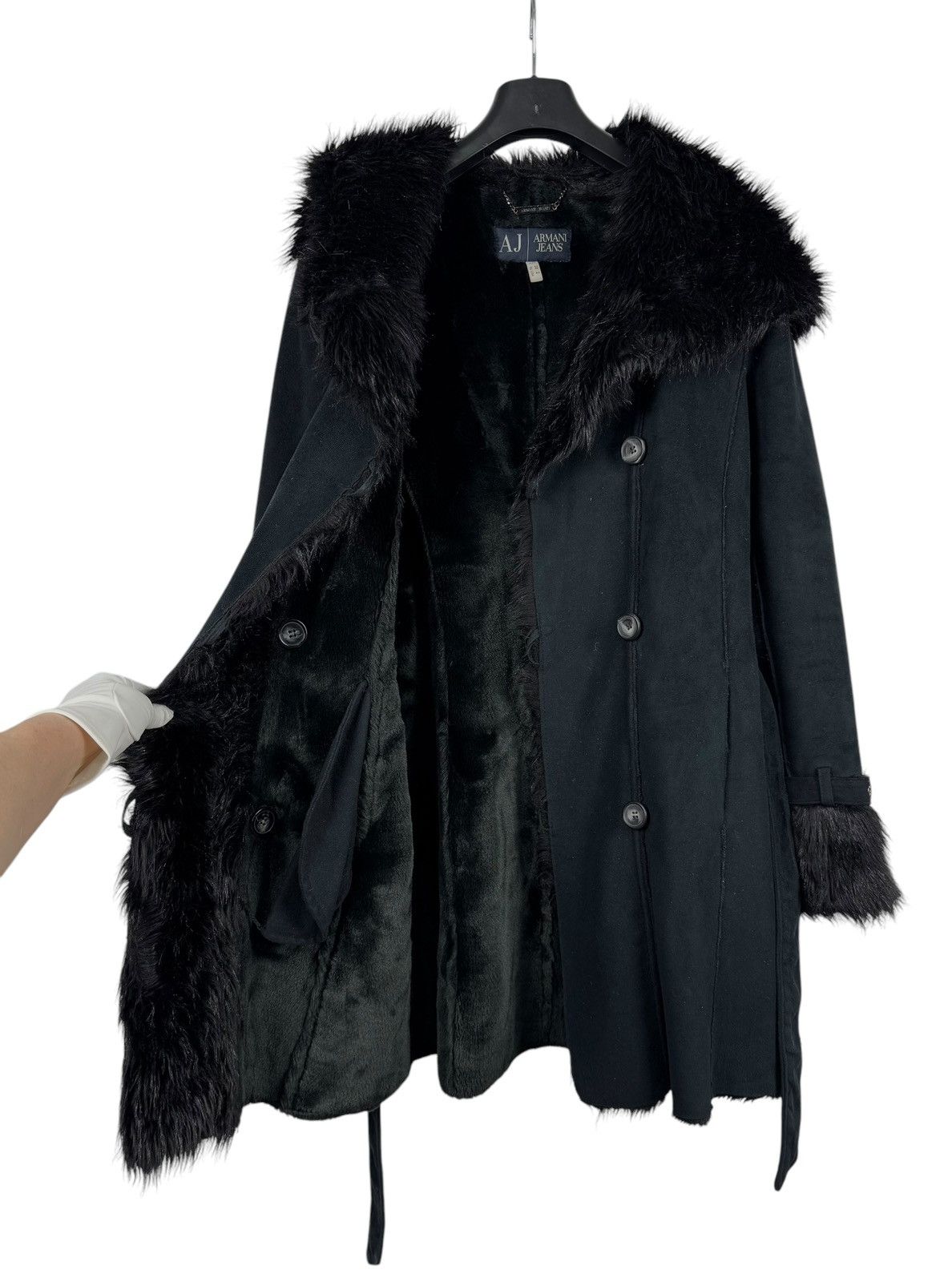 Armani Armani Jeans Faux Fur Coat Belted Hooded size US2 EU38 Size XS / US 0-2 / IT 36-38 - 12 Thumbnail