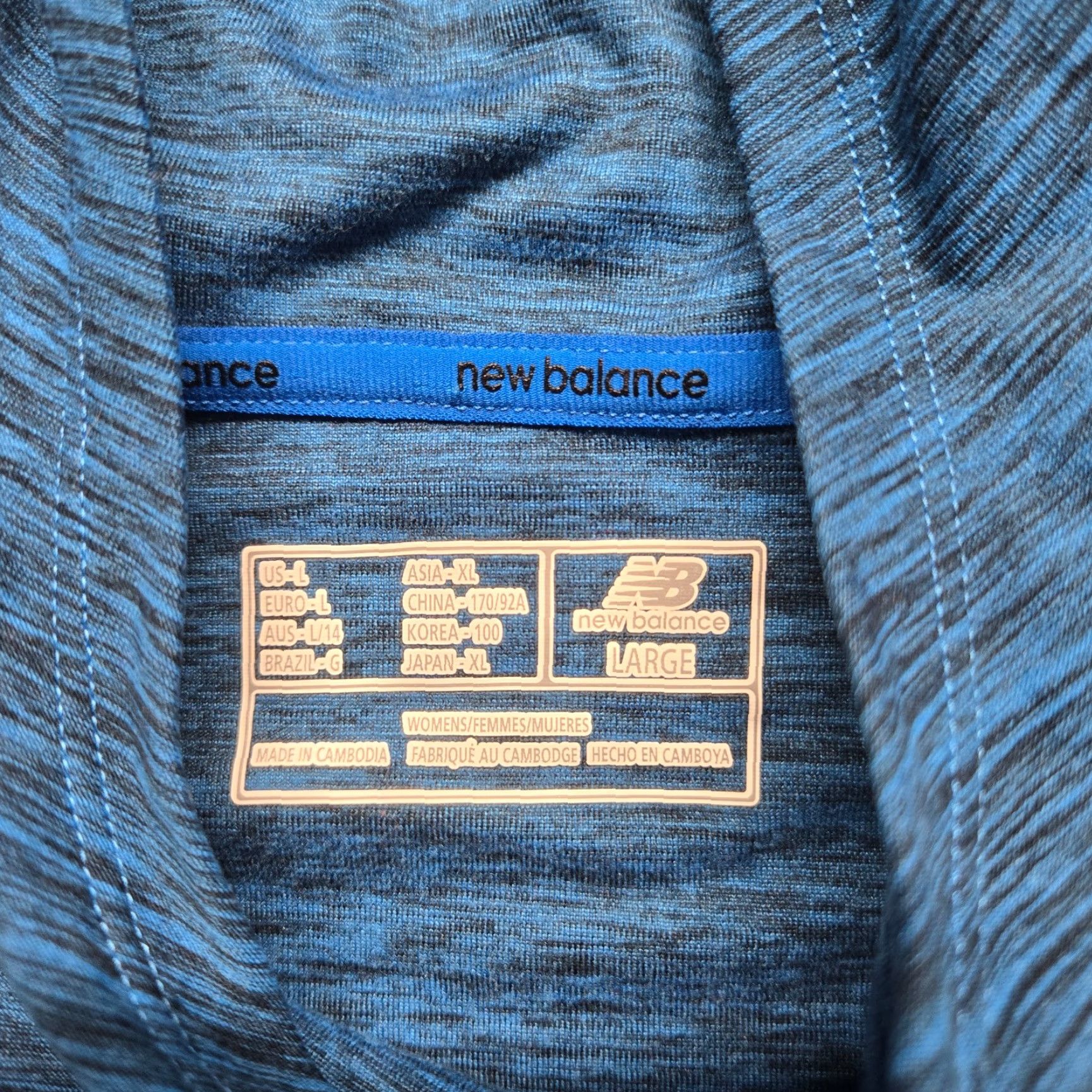 New Balance New Balance Dry Hoodie Women L Blue Kangaroo Pocket Thumb Hole Mock Neck Pullover Jacket, Activewear, Sports, Casual, All Seasons Size L / US 10 / IT 46 - 3 Thumbnail