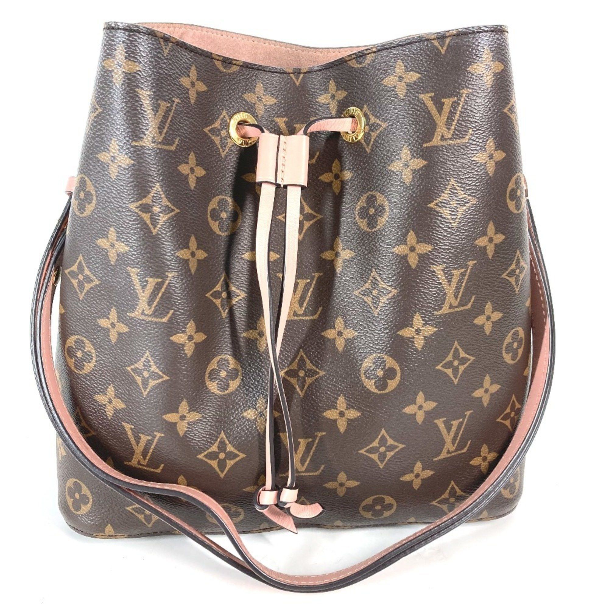 Louis Vuitton M44022 Monogram Neonoe Drawstring Bag Shoulder Canvas Women's Rose Poodle Pink in Brown