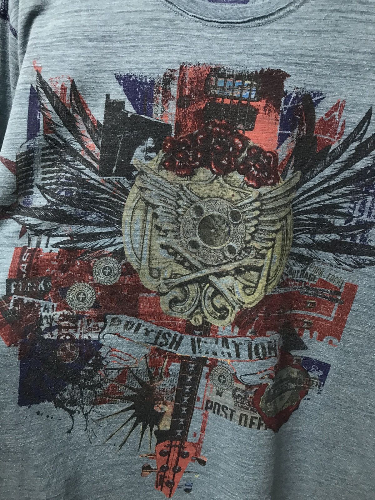 Affliction × Ed Hardy × Southpole Affliction Southpole Guitar Wing Y2K Graphic Tee Size US XL / EU 56 / 4 - 5 Thumbnail