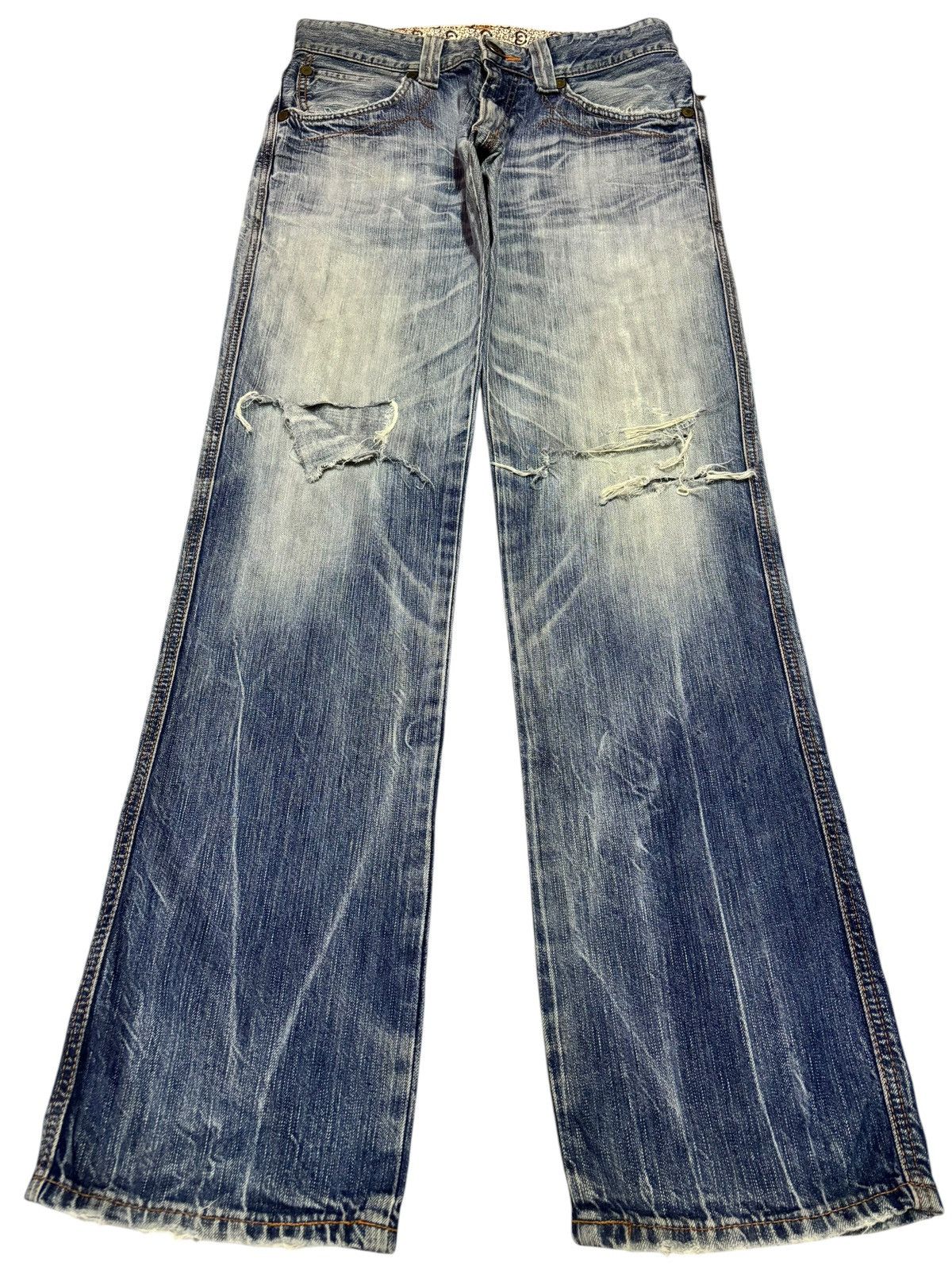 Edwin × Japanese Brand Vintage Edwin BTZ503 Blue Trip Bootcut Jeans Size US 31 - 1 Thumbnail