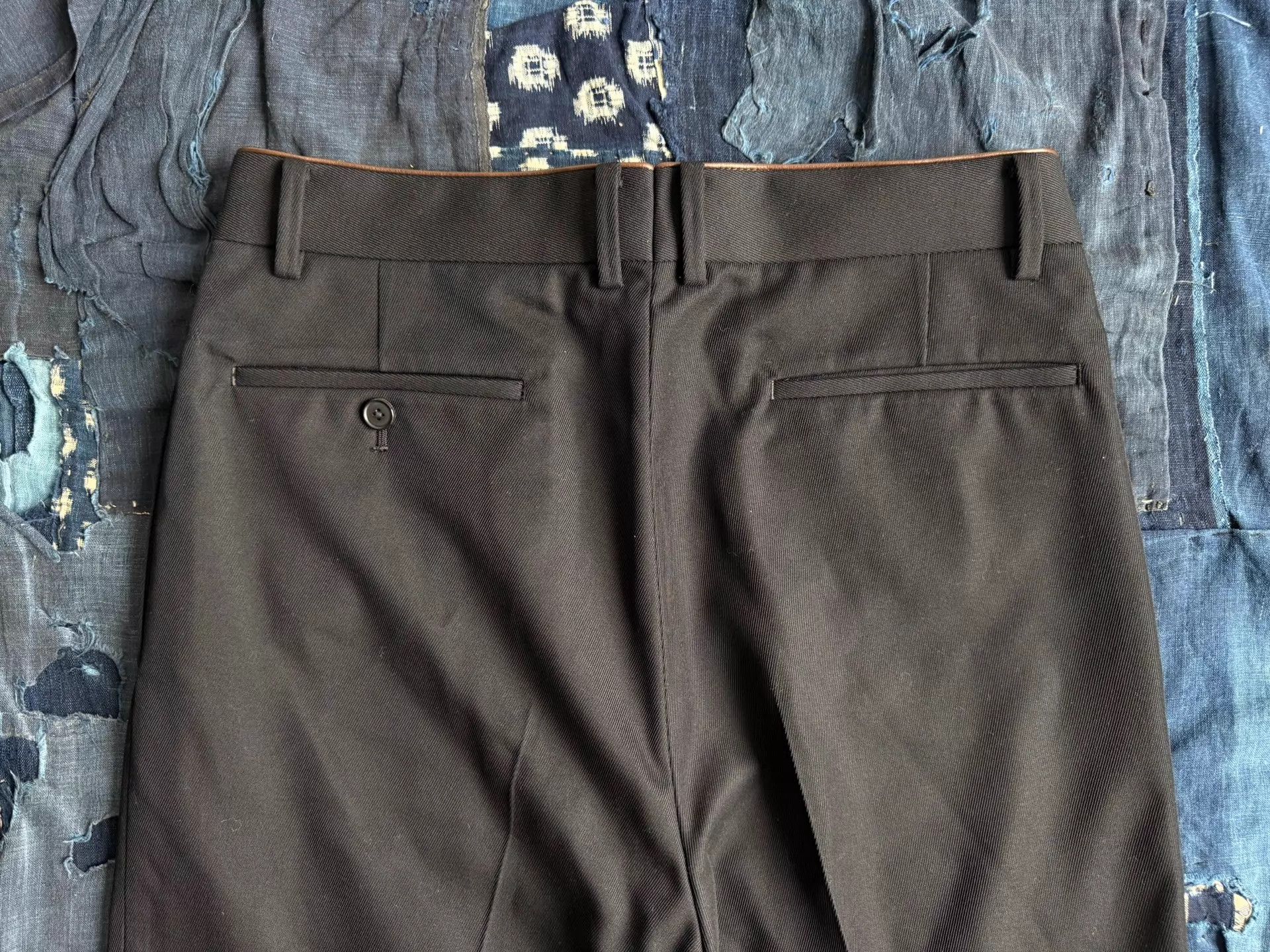 A.PRESSE A.PRESSE 24aw wool kersey leather trousers blk 1 Size US 30 / EU 46 - 4 Thumbnail