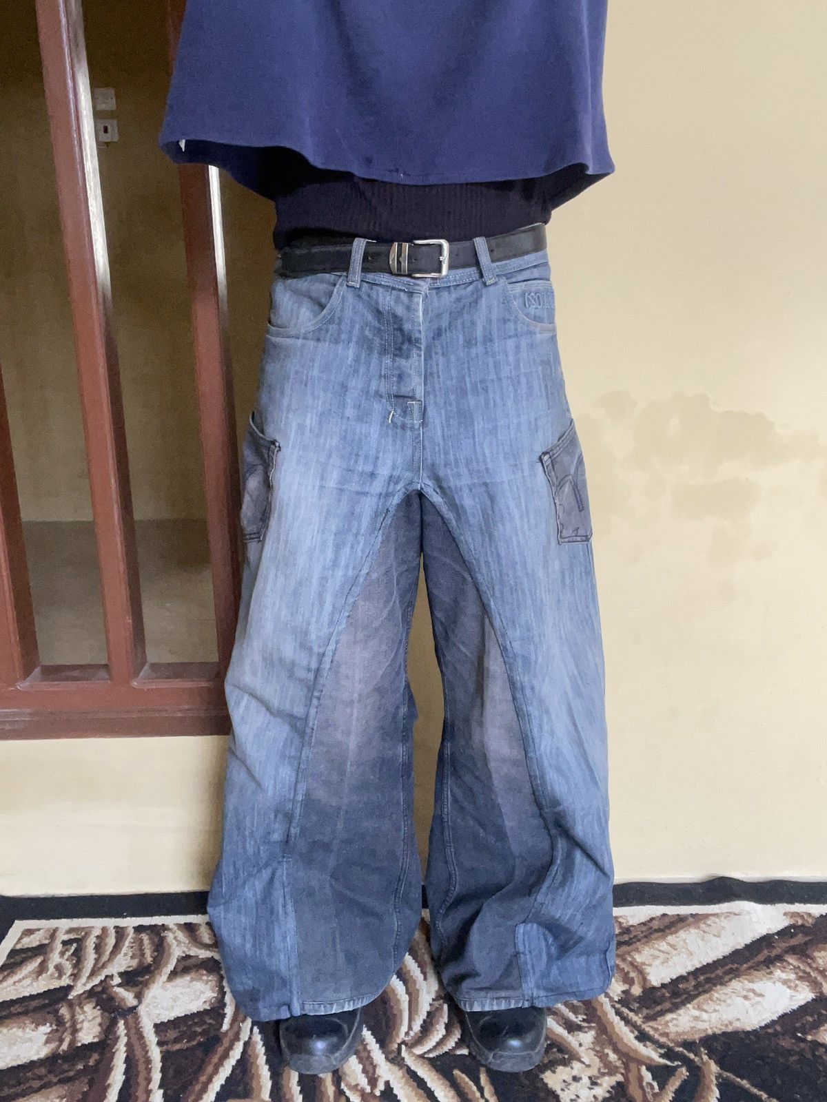 Other × Vintage Baggy wide leg reworked jeans Size US 33 - 1 Thumbnail