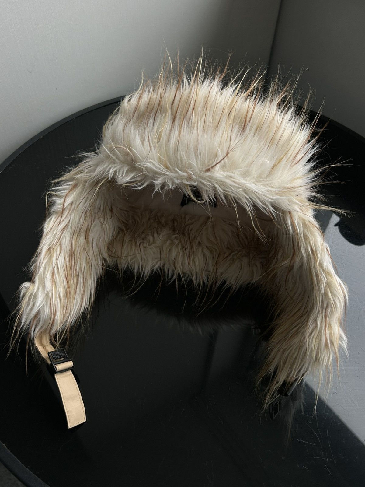 Japanese Brand Trapper Winter Hat FAUX FUR Ear Flaps Cream Ivory Buckle Fox Size ONE SIZE - 7 Thumbnail
