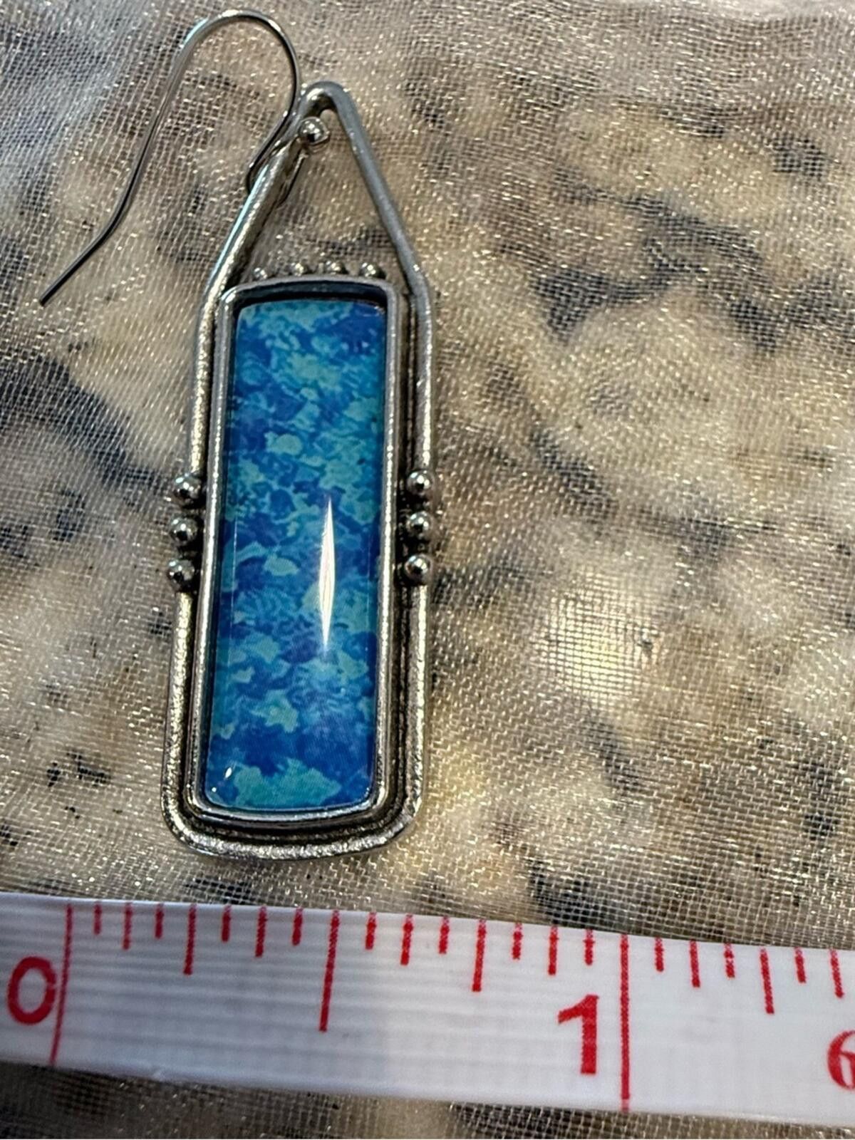Other Western dangle earrings turquoise & silver tone beaded Size ONE SIZE - 5 Thumbnail
