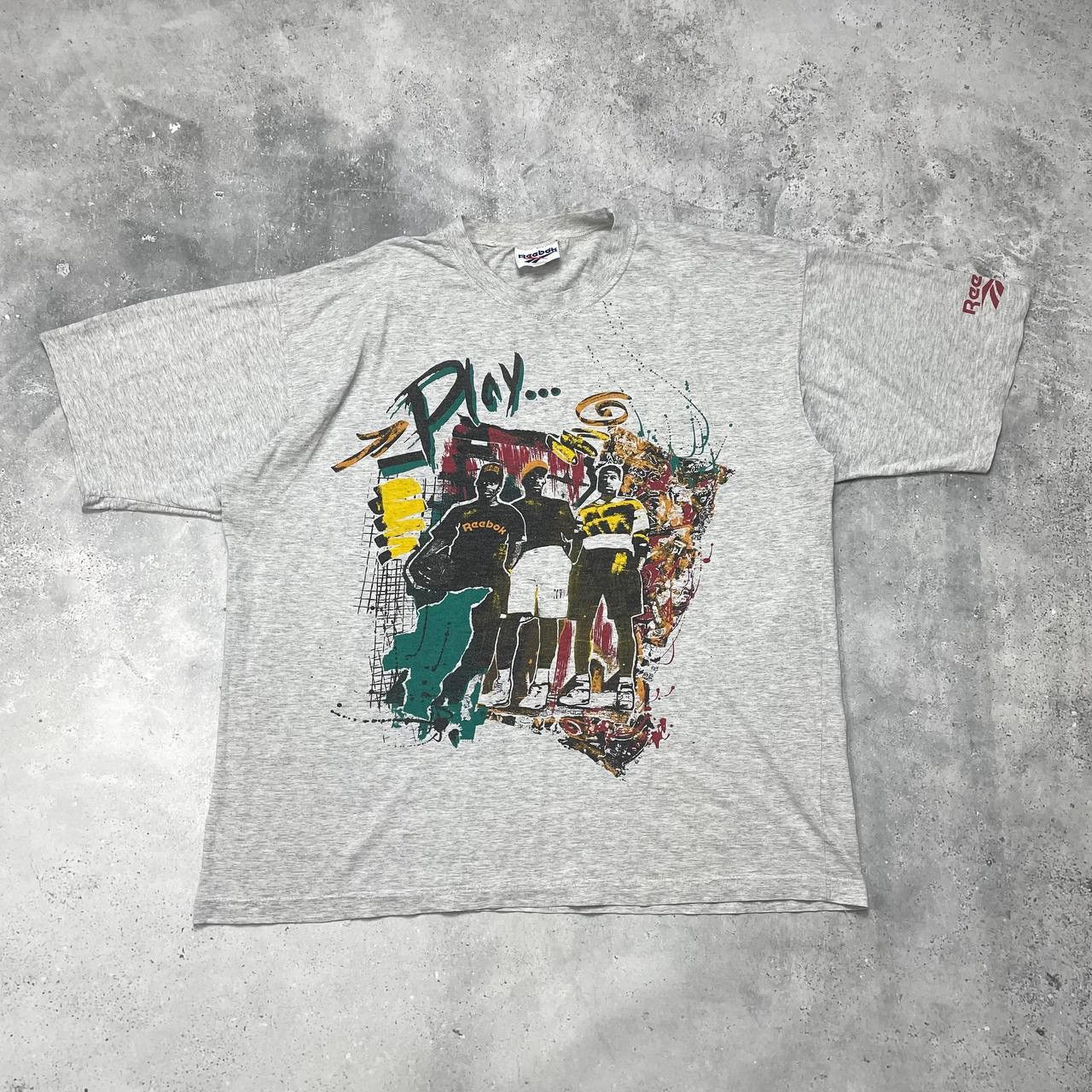 Reebok Vintage 90s Reebok Basketball Play T Shirt Gray Size XXL Size US XXL / EU 58 / 5 - 1 Thumbnail