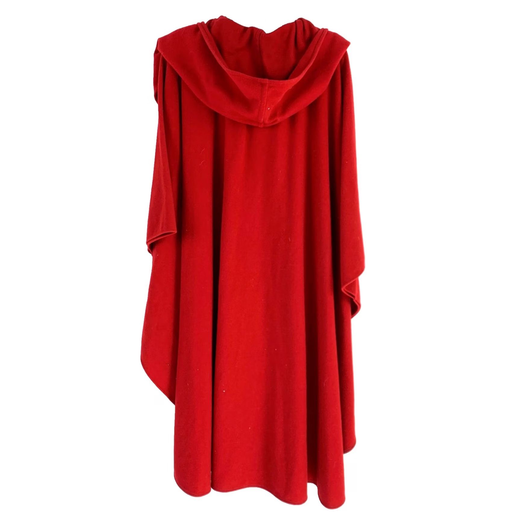 Vintage VINTAGE C'est Simone Coat Wool Cape Hooded Long Red Knit Wool C'est Simone Women 52" Large Coat Mens Womens Girls Size L / US 10 / IT 46 - 4 Thumbnail