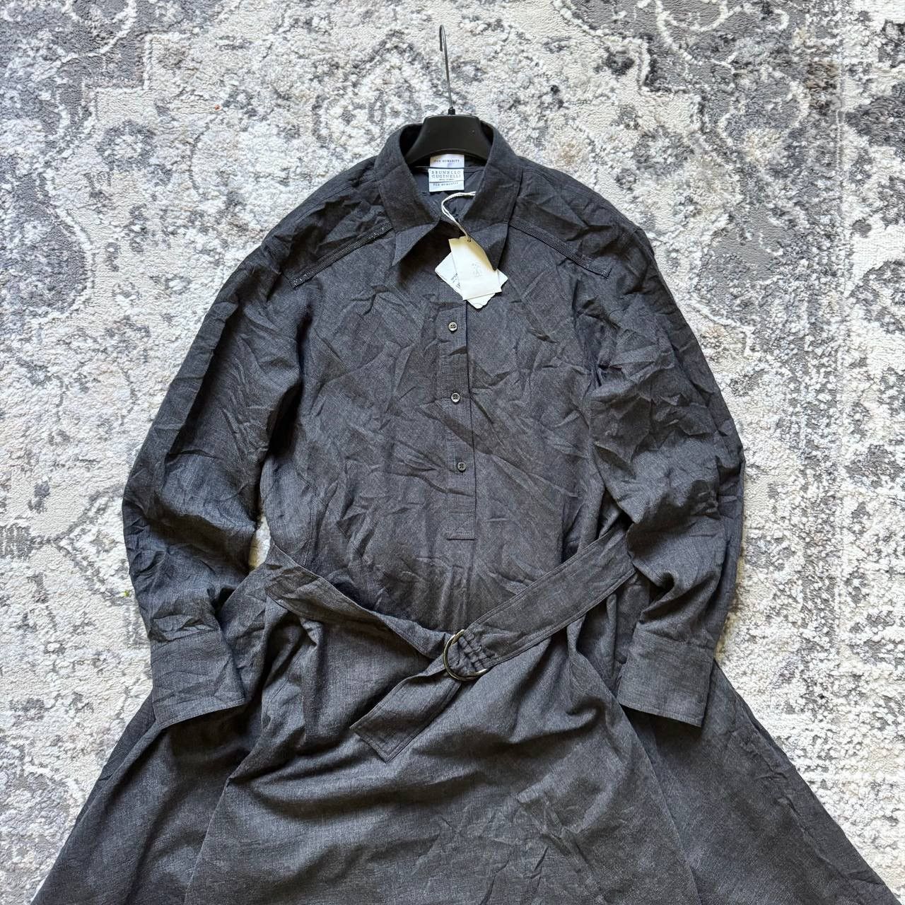 Brunello Cucinelli NWT Brunello Cucinelli Wool Blend Pleated Maxi Dress Size M / US 6-8 / IT 42-44 - 4 Thumbnail