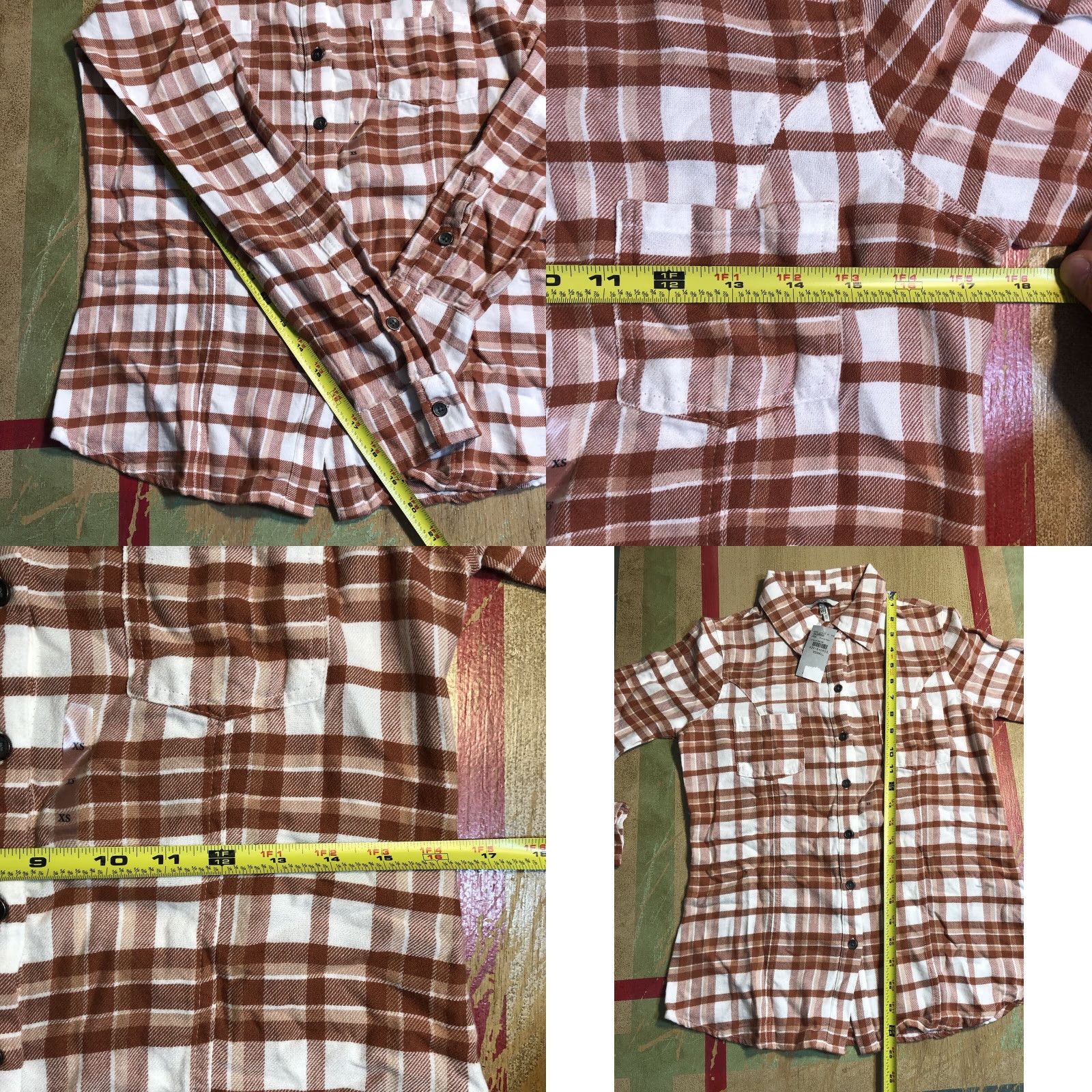 BKE BKE Womens Shirt XS Multicolor Plaid Long Sleeve Button-Up 100% Cotton Flannel Casual Size XS / US 0-2 / IT 36-38 - 8 Thumbnail