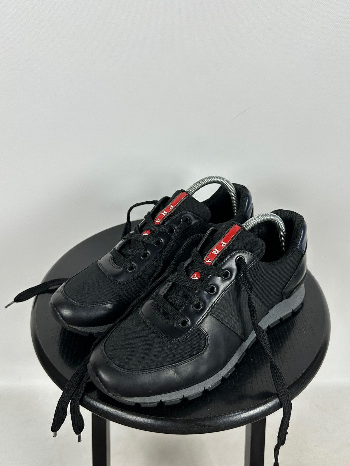 Prada Matchrace Black Leather Sneakers