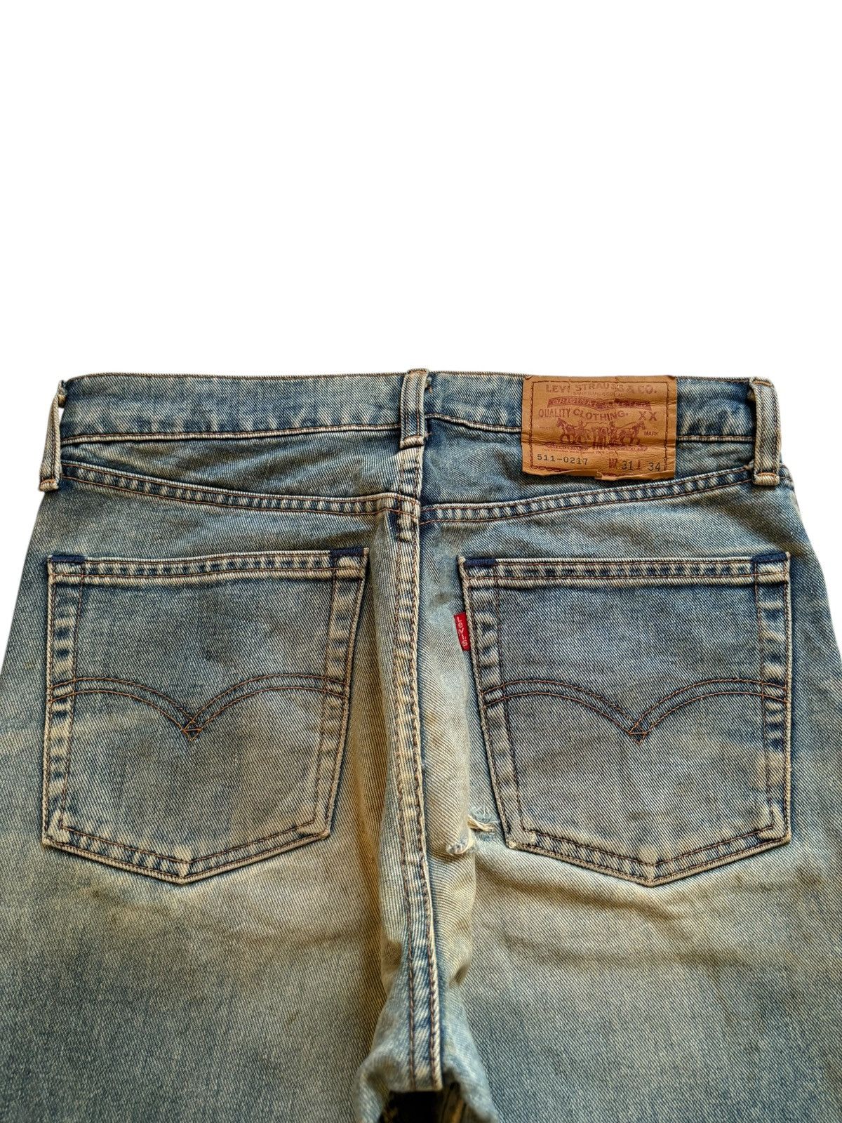 Levi's Vintage 90s Levis 511 Rusty Mud Wash Distressed Baggy Jeans Size US 30 / EU 46 - 8 Thumbnail