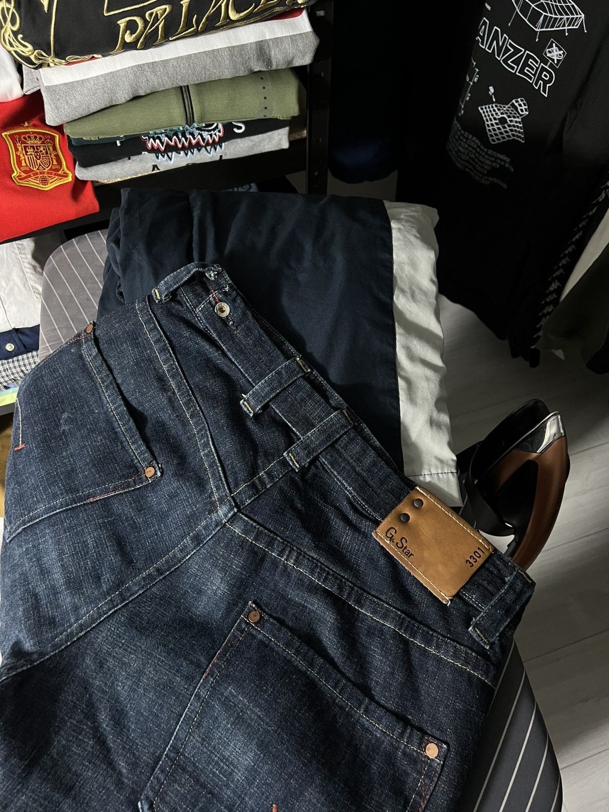 G-Star 👖 G-Star Raw 3301 Vintage Loose Fit Denim Jeans Dark Blue Size US 32 / EU 48 - 10 Thumbnail