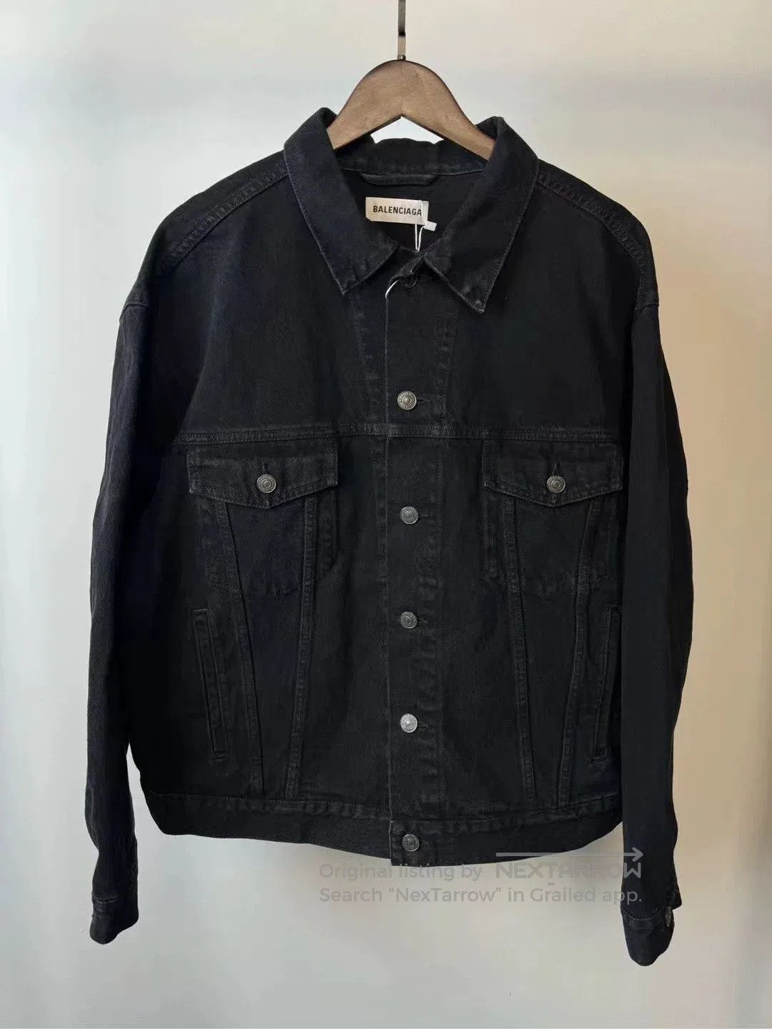 Balenciaga balenciaga distressed denim jacket with logo. Size S / US 4 / IT 40 - 1 Thumbnail
