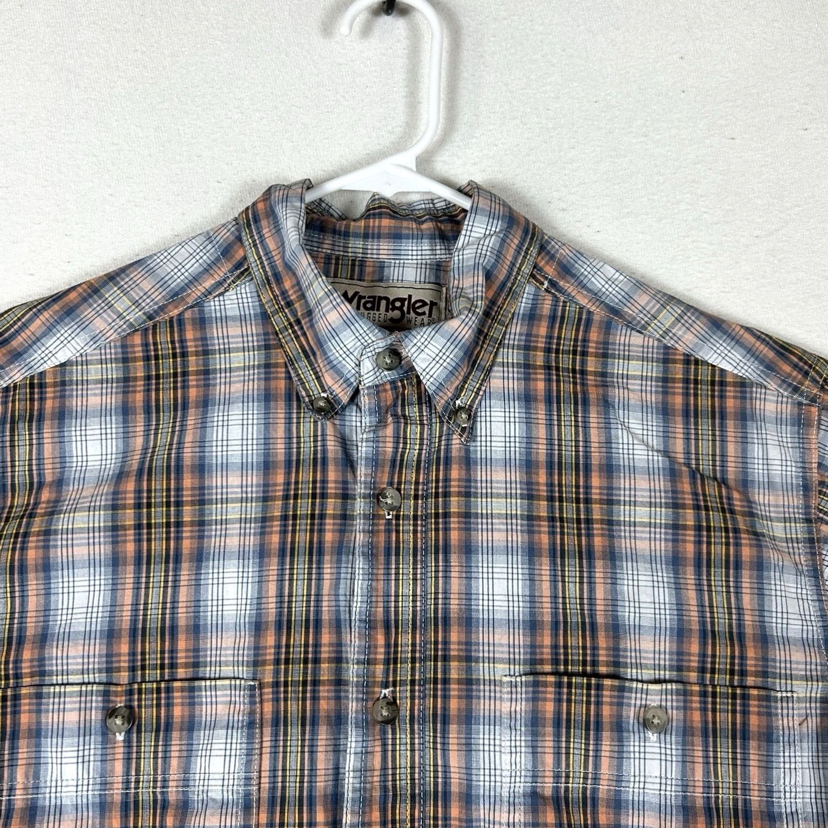 Wrangler Wrangler Button-Up Shirt Men M Plaid Short Sleeve Casual Top Size US M / EU 48-50 / 2 - 2 Thumbnail