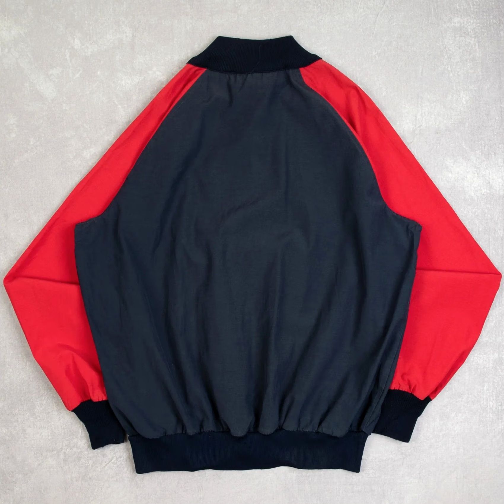 X-LARGE Vintage Men's 1980s Raglan Half Zip Jacket X-Large Navy Blue Windbreaker Jacket Size US XL / EU 56 / 4 - 2 Thumbnail