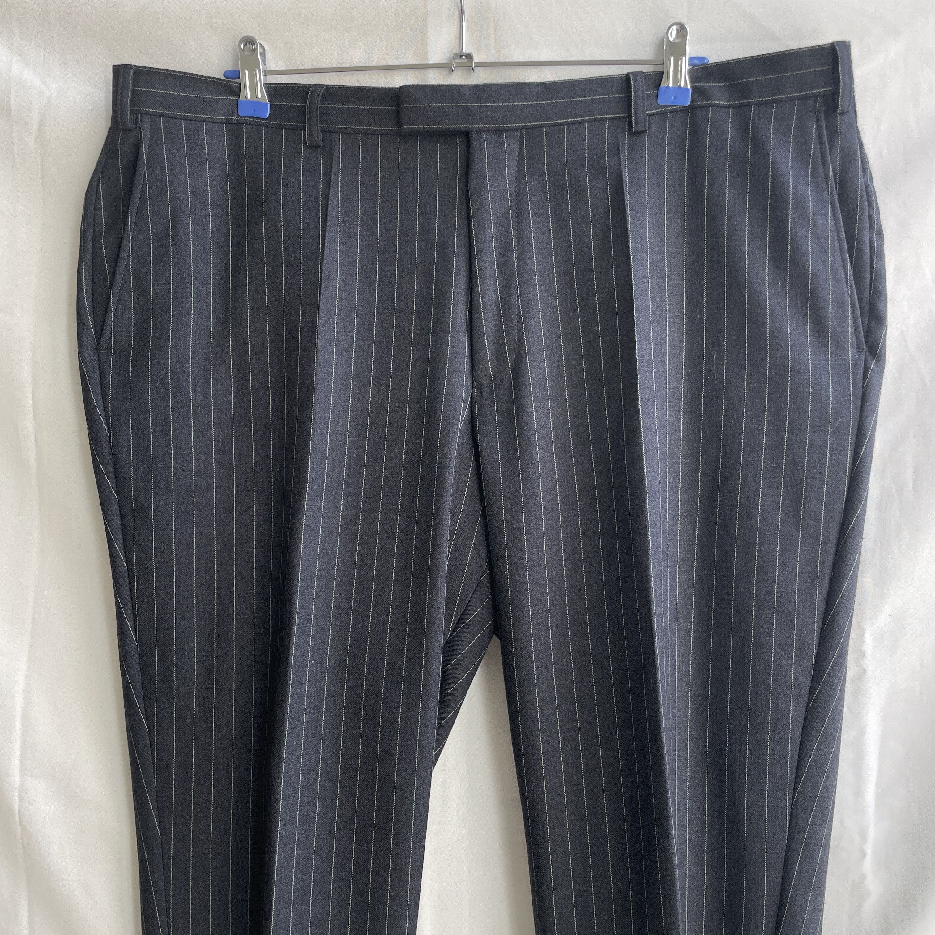 Other Brook Taverner Charcoal Gray Pinstripe Wool Suit Size 48S - 10 Thumbnail