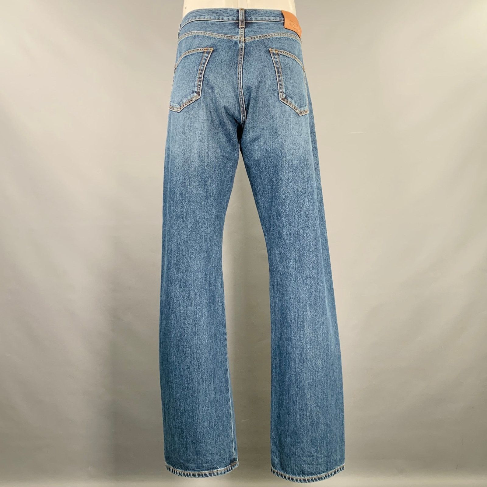 Alexander McQueen Size 36 Indigo Contrast Stitch Denim Button Fly Jeans Size US 36 / EU 52 - 3 Thumbnail