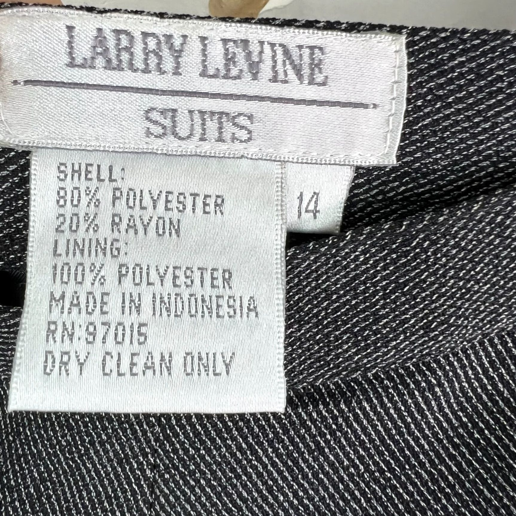Vintage Larry Levine Dress Pants Womens 14 Gray 32X28 Poly Blend Knit Stretch Formal Casual City Vintage Size 36" / US 14 / IT 50 - 4 Thumbnail